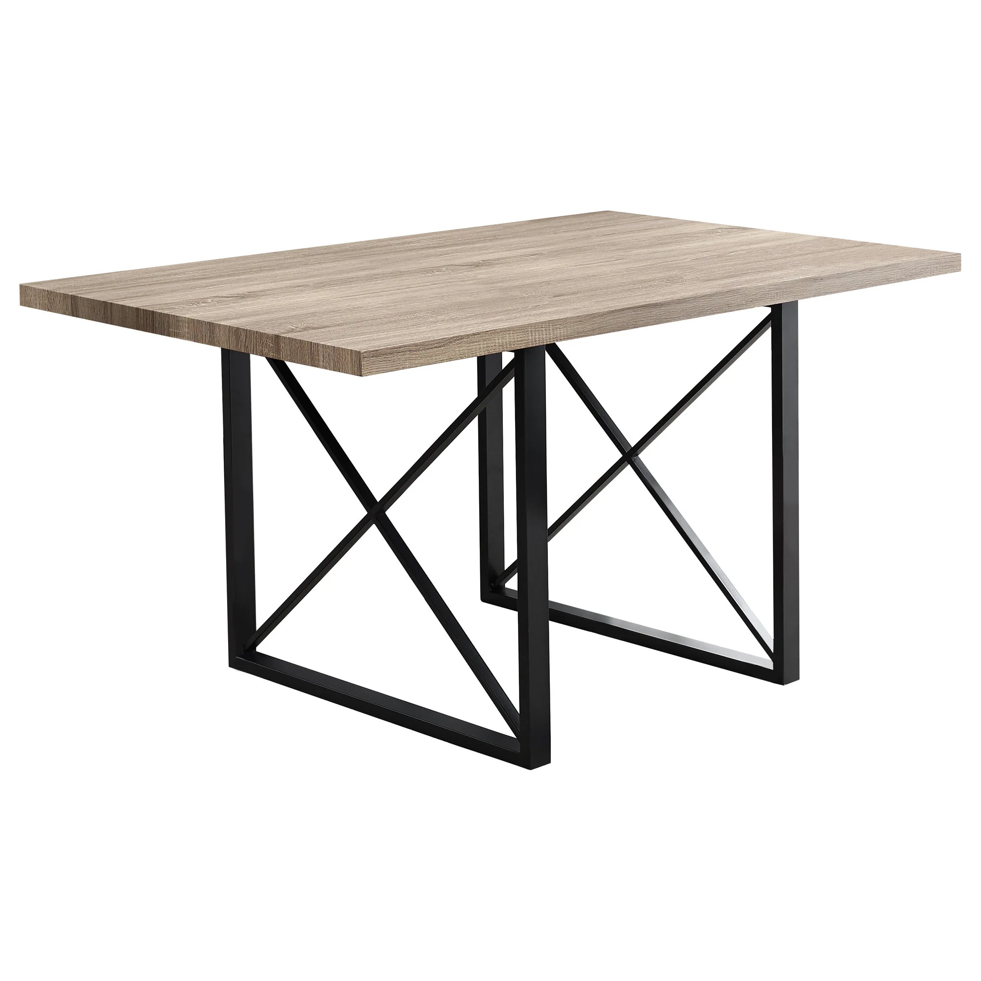 Dark Taupe Black Hollowcore Particle Board Metal Dining Table By Homeroots - Image 2