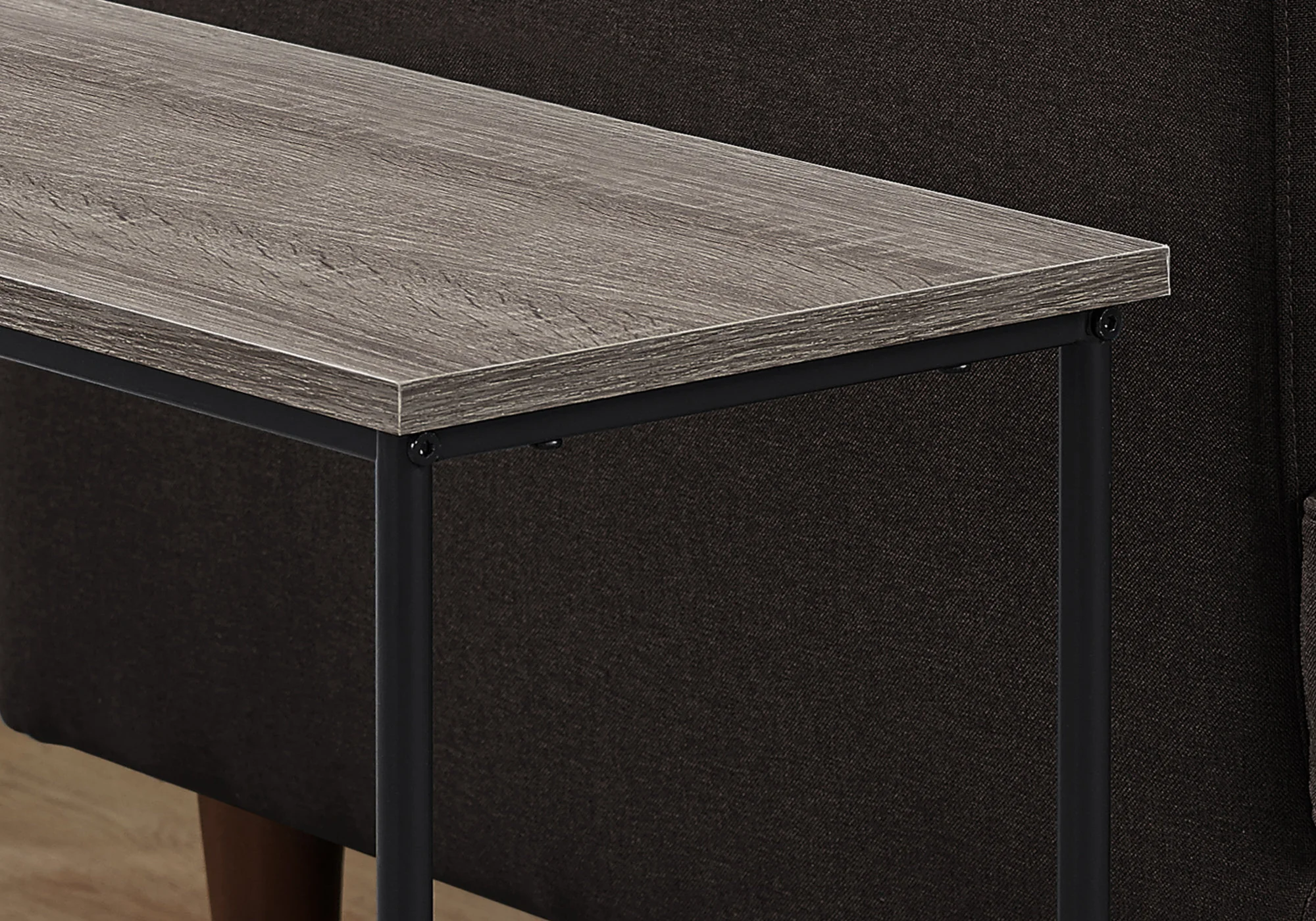 Dark Taupe Black Mdf Metal Accent Table By Homeroots - Image 2