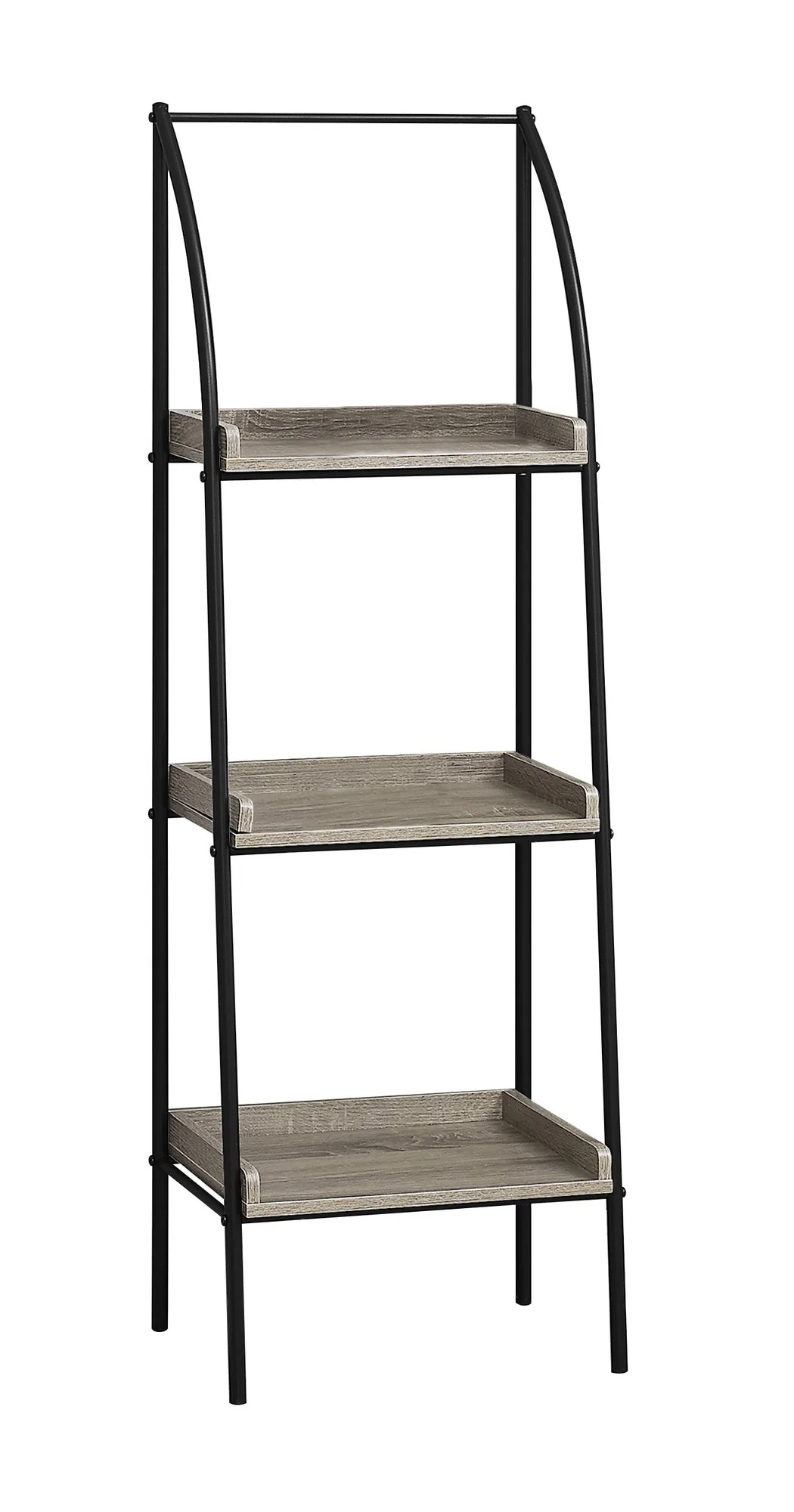 Dark Taupe Black Mdf Metal Bookshelf By Homeroots - Image 2