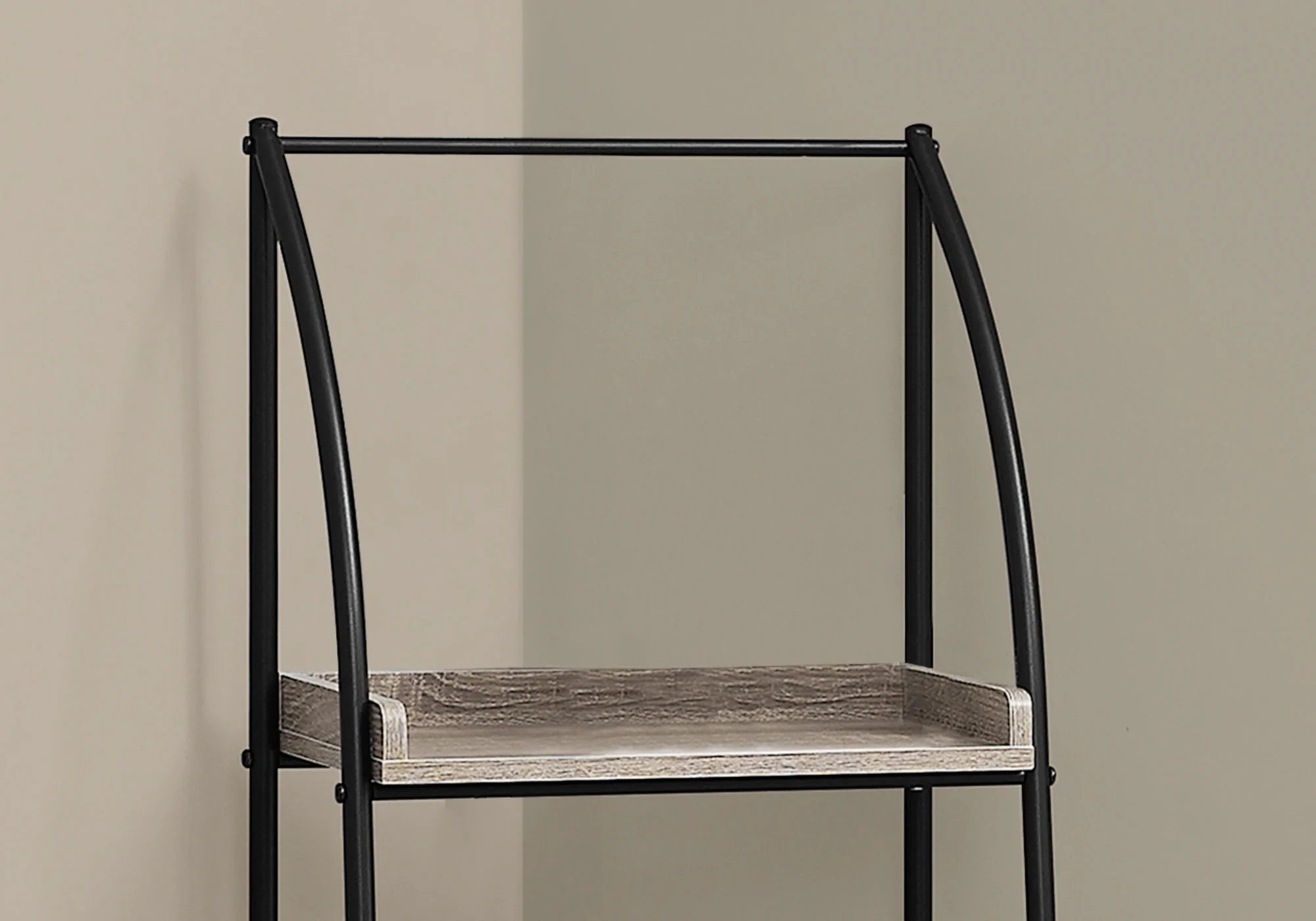 Dark Taupe Black Mdf Metal Bookshelf By Homeroots - Image 3