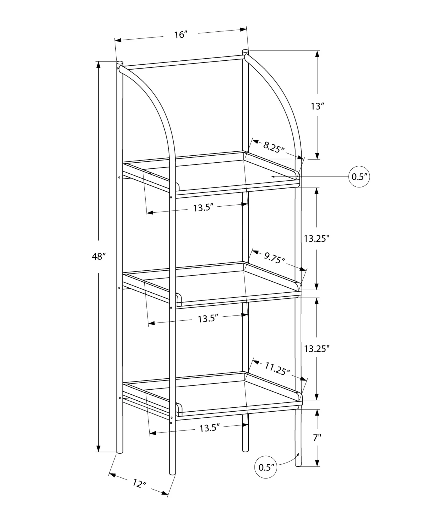 Dark Taupe Black Mdf Metal Bookshelf By Homeroots - Image 4