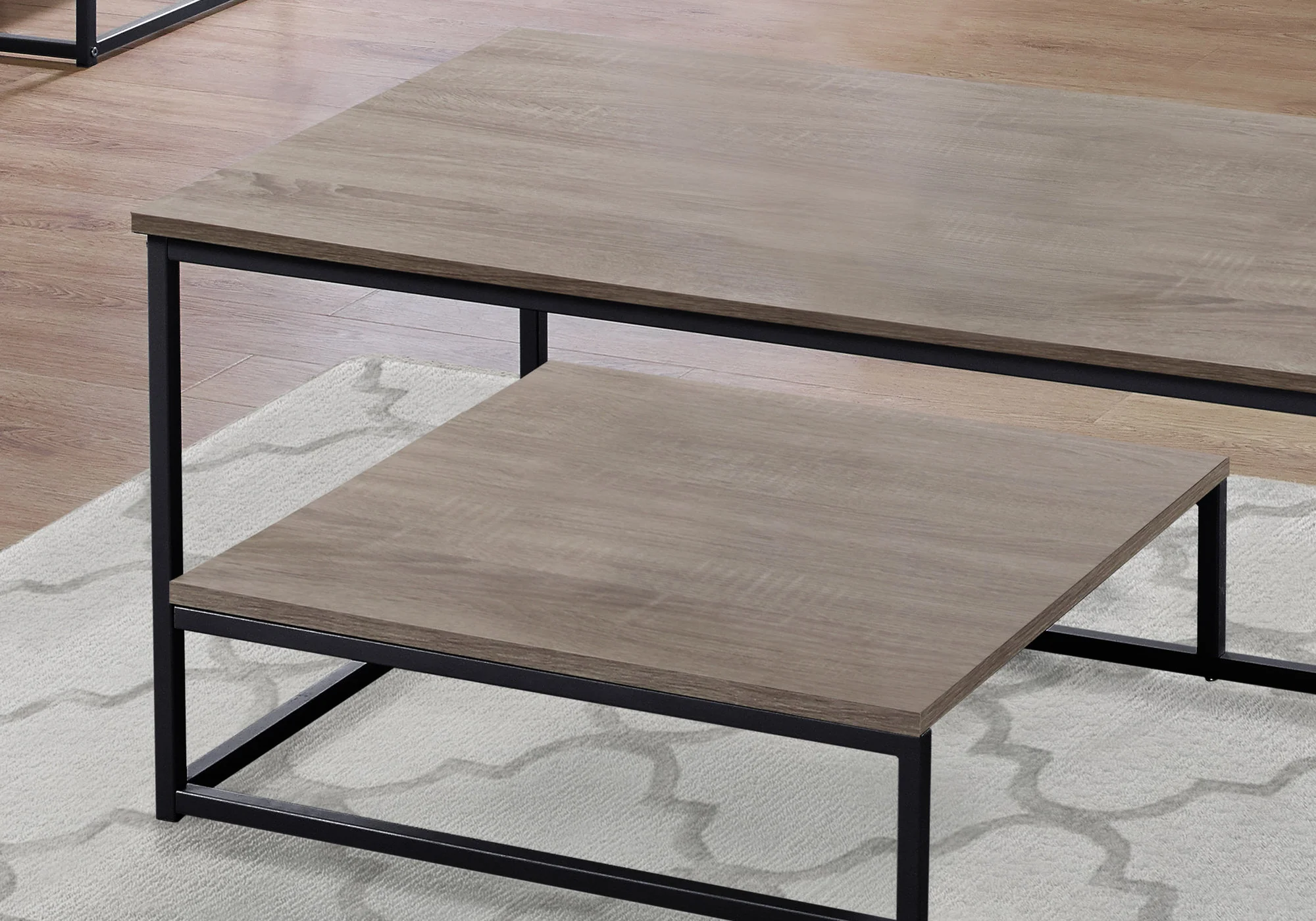 Dark Taupe Black Metal Table Set - 3Pcs Set By Homeroots - 366092 - Image 2