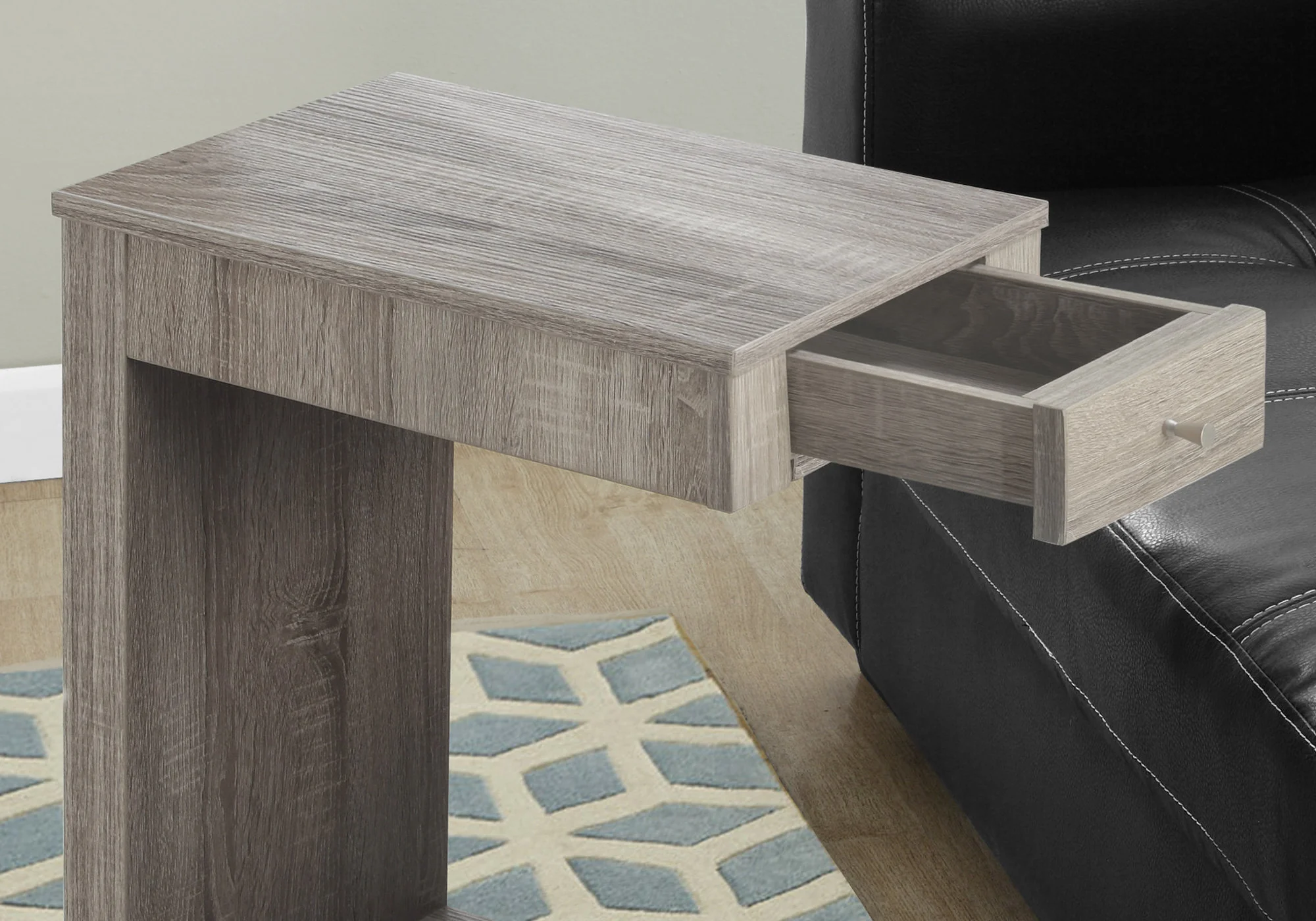 Dark Taupe Finish Hollow Core Accent Table By Homeroots - Image 2
