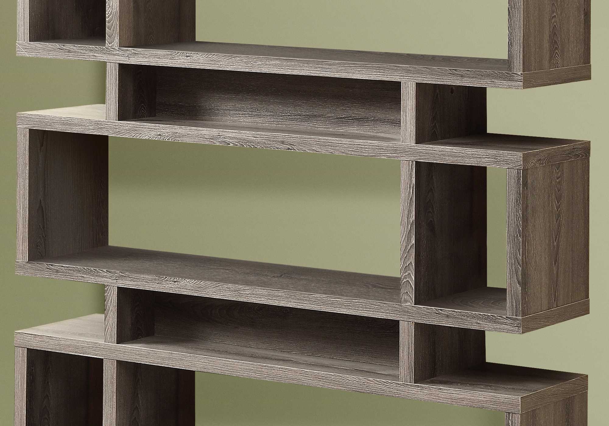 Dark Taupe Particle Board Hollow Core Bookcase By Homeroots - Image 2