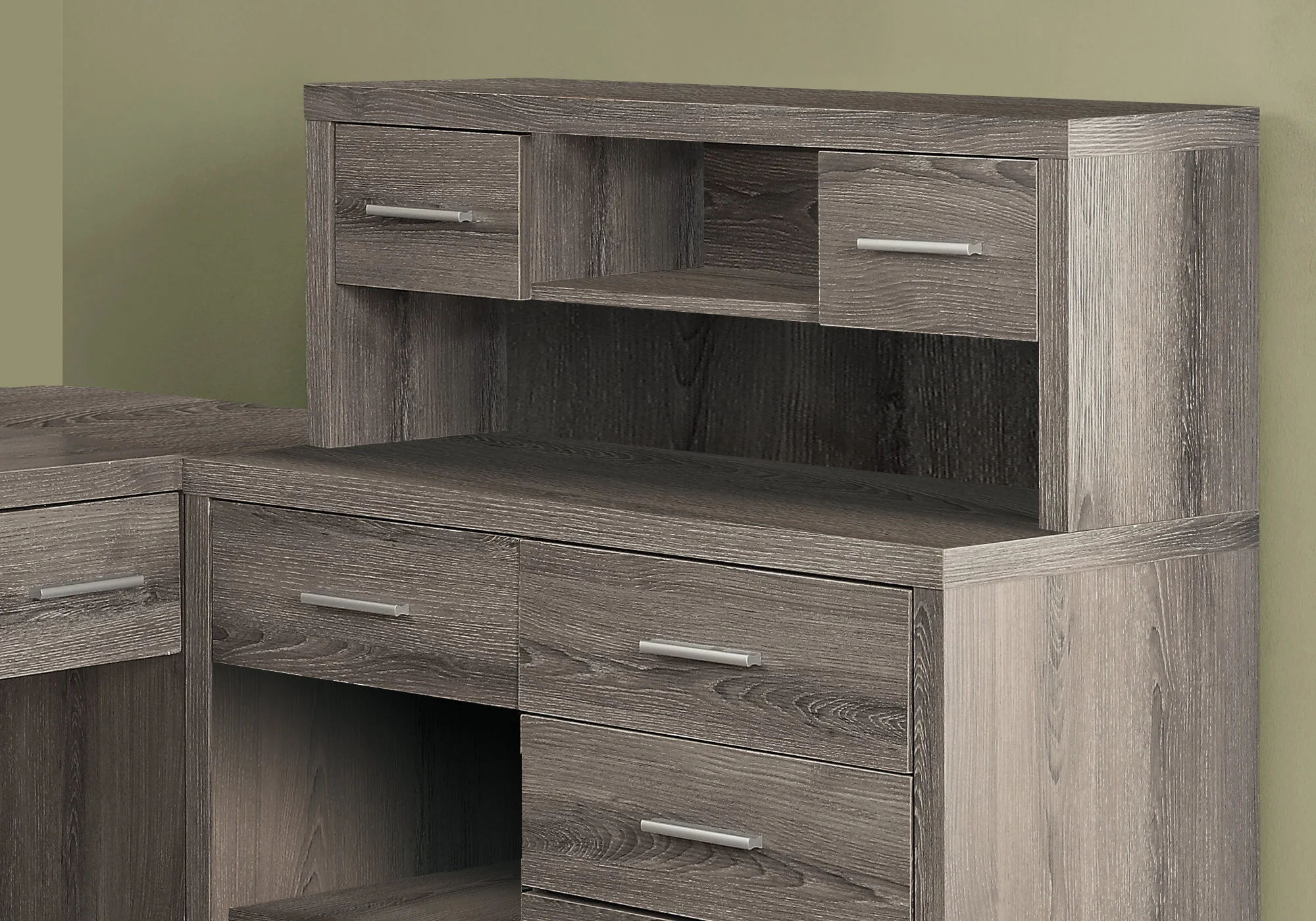 Dark Taupe Particle Board Hollow Core Computer Desk By Homeroots - 333475 - Image 2