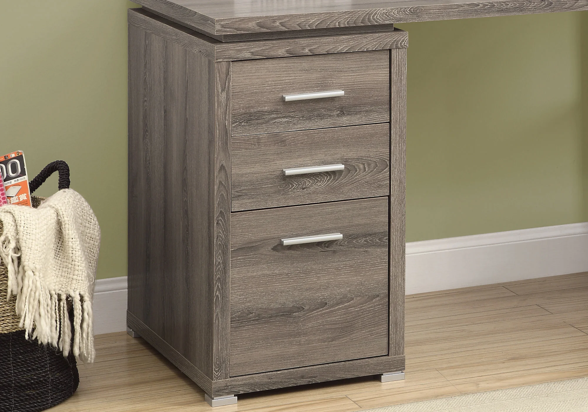 Dark Taupe Particle Board Hollow Core Computer Desk By Homeroots - 333476 - Image 2