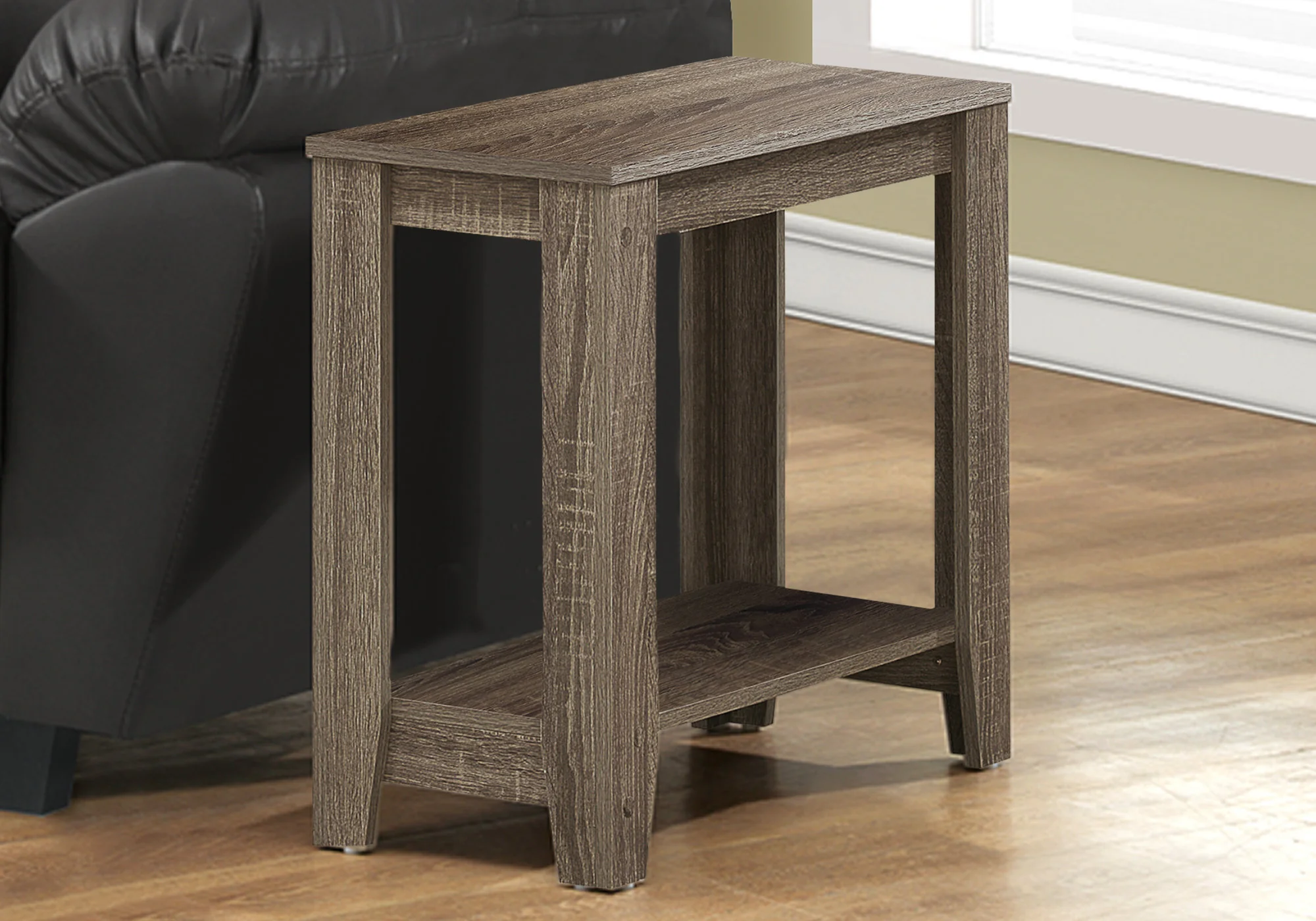 Dark Taupe Particle Board Laminate Accent Table By Homeroots - Image 2