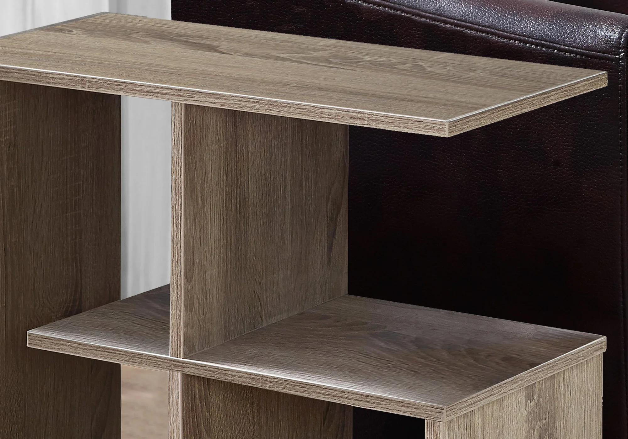Dark Taupe Particle Board Laminate Kitchen Cart By Homeroots - Image 3