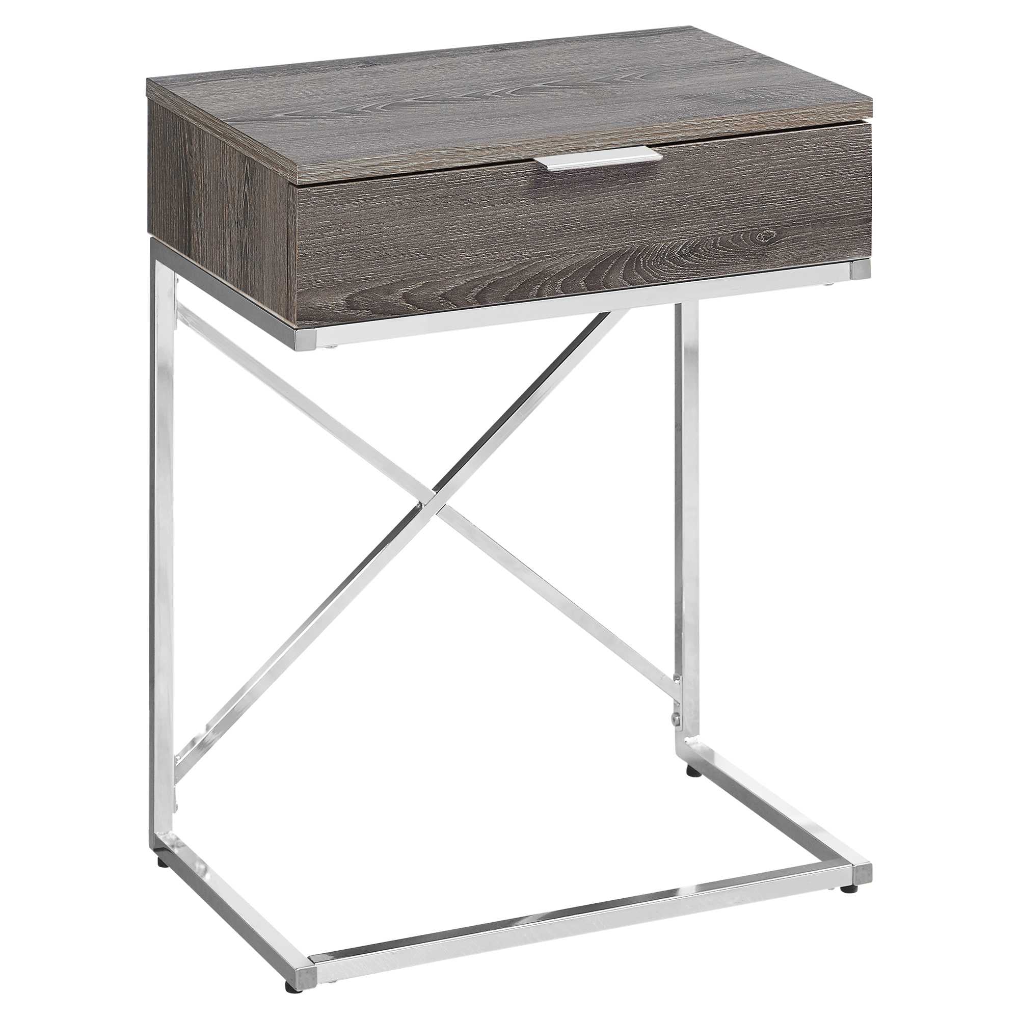 Dark Taupe Particle Board Metal Accent Table By Homeroots - 333224 - Image 2