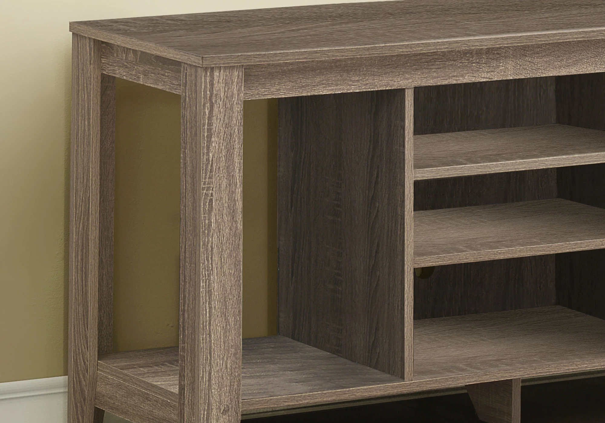 Dark Taupe Particle Board TV Stand By Homeroots - Image 2