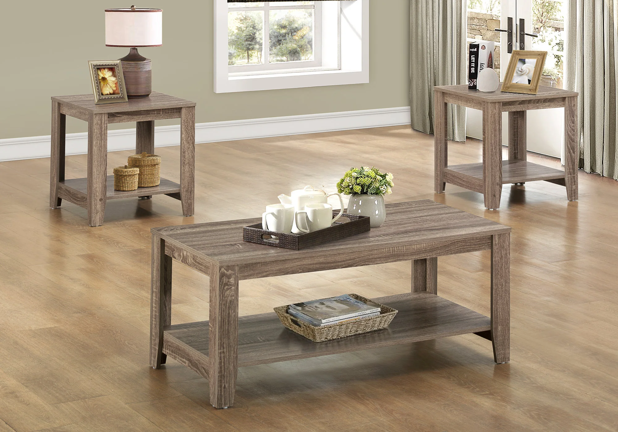 Dark Taupe Table Set 3Pcs Set By Homeroots - Image 3