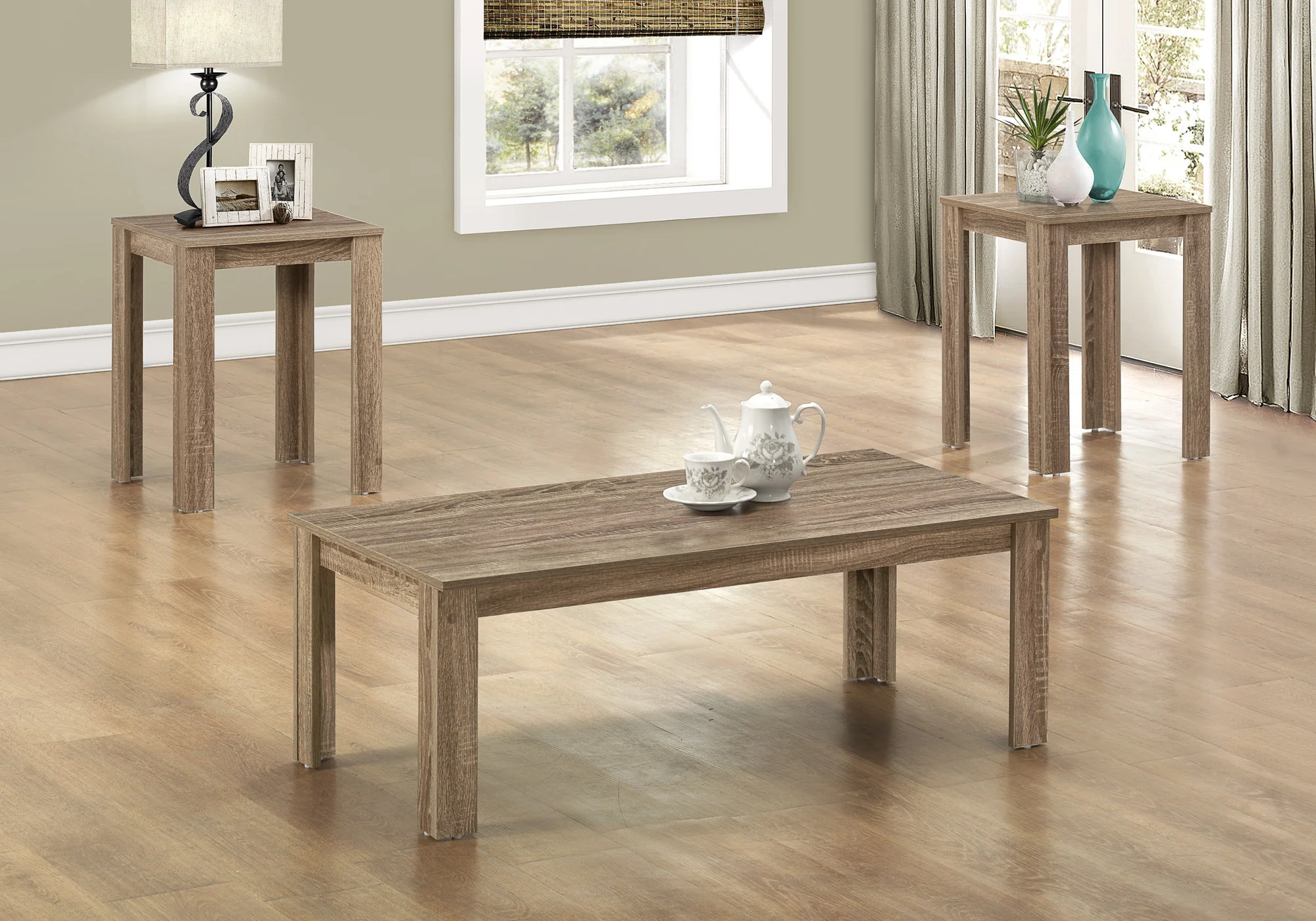 Dark Taupe Table Set - 3Pcs Set By Homeroots - Image 3