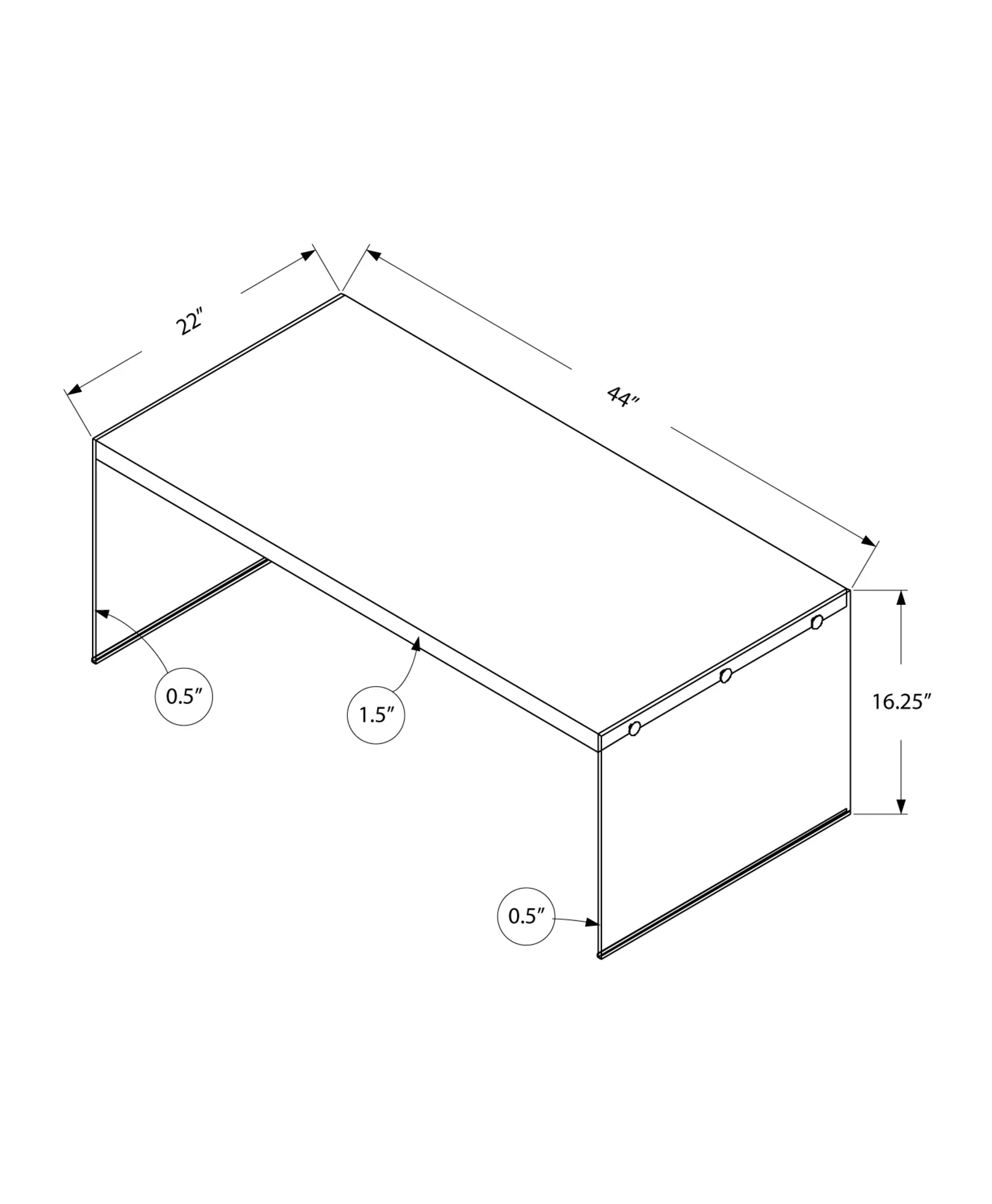 Dark Taupe Tempered Glass Coffee Table By Homeroots - Image 3