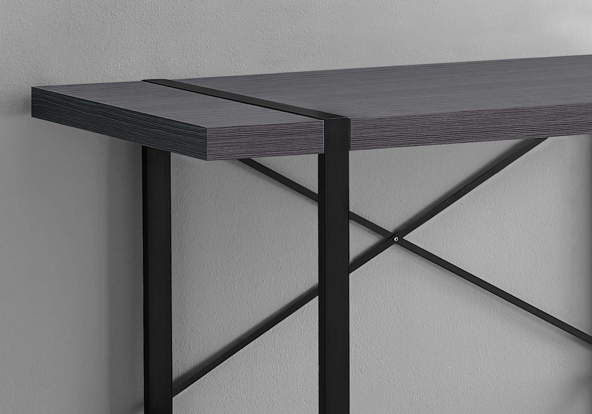 Dark TaupeBlack Metal Computer Desk By Homeroots - Image 10