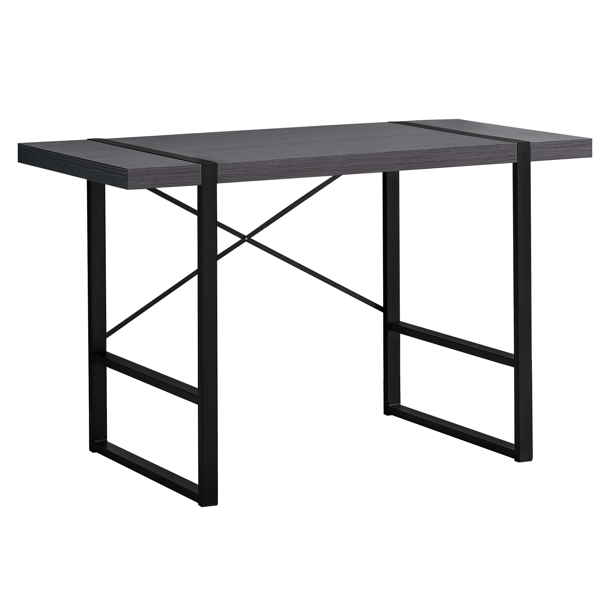 Dark TaupeBlack Metal Computer Desk By Homeroots - Image 9