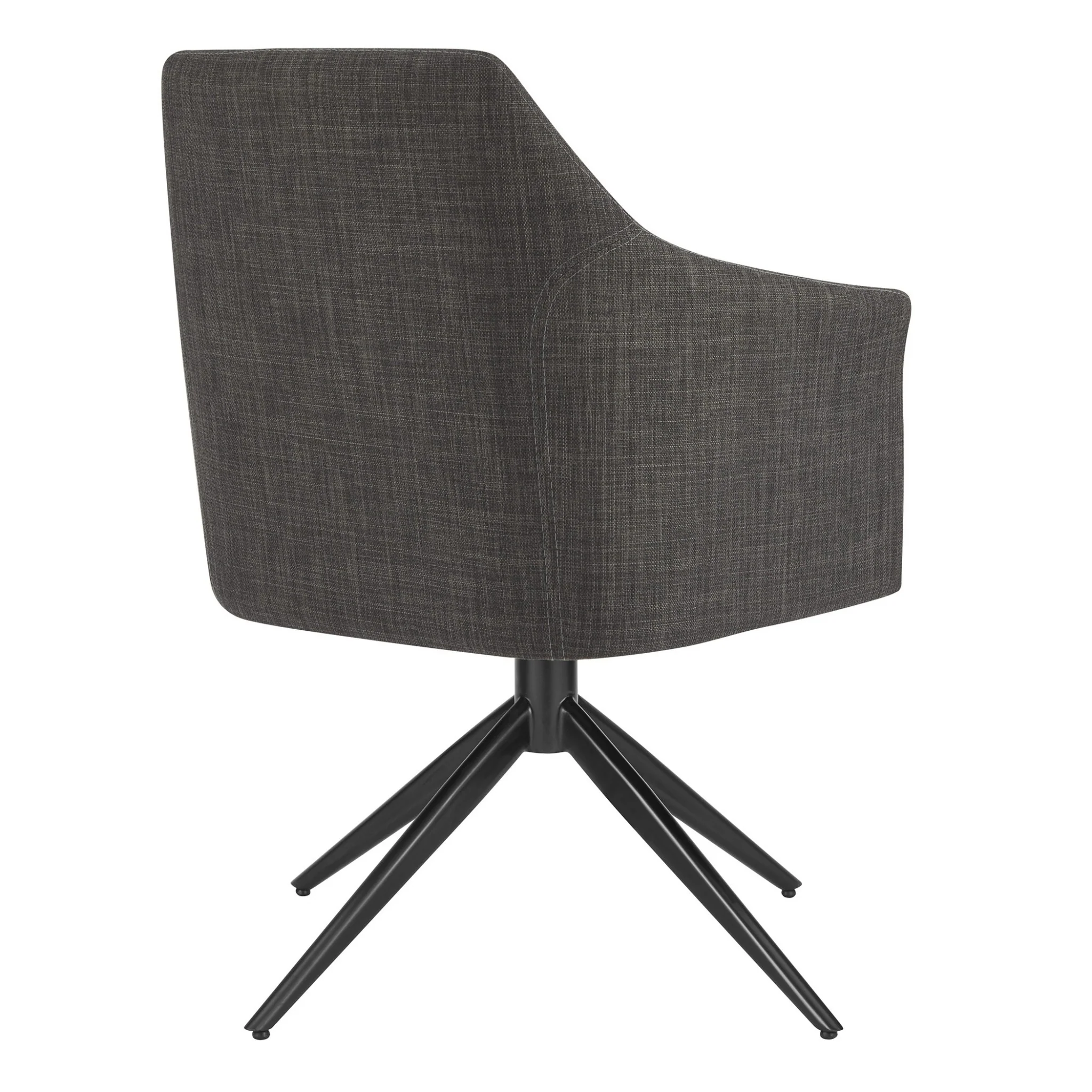 Dark Teal Blue Fabric And Black Swivel Armchair By Homeroots - Image 10