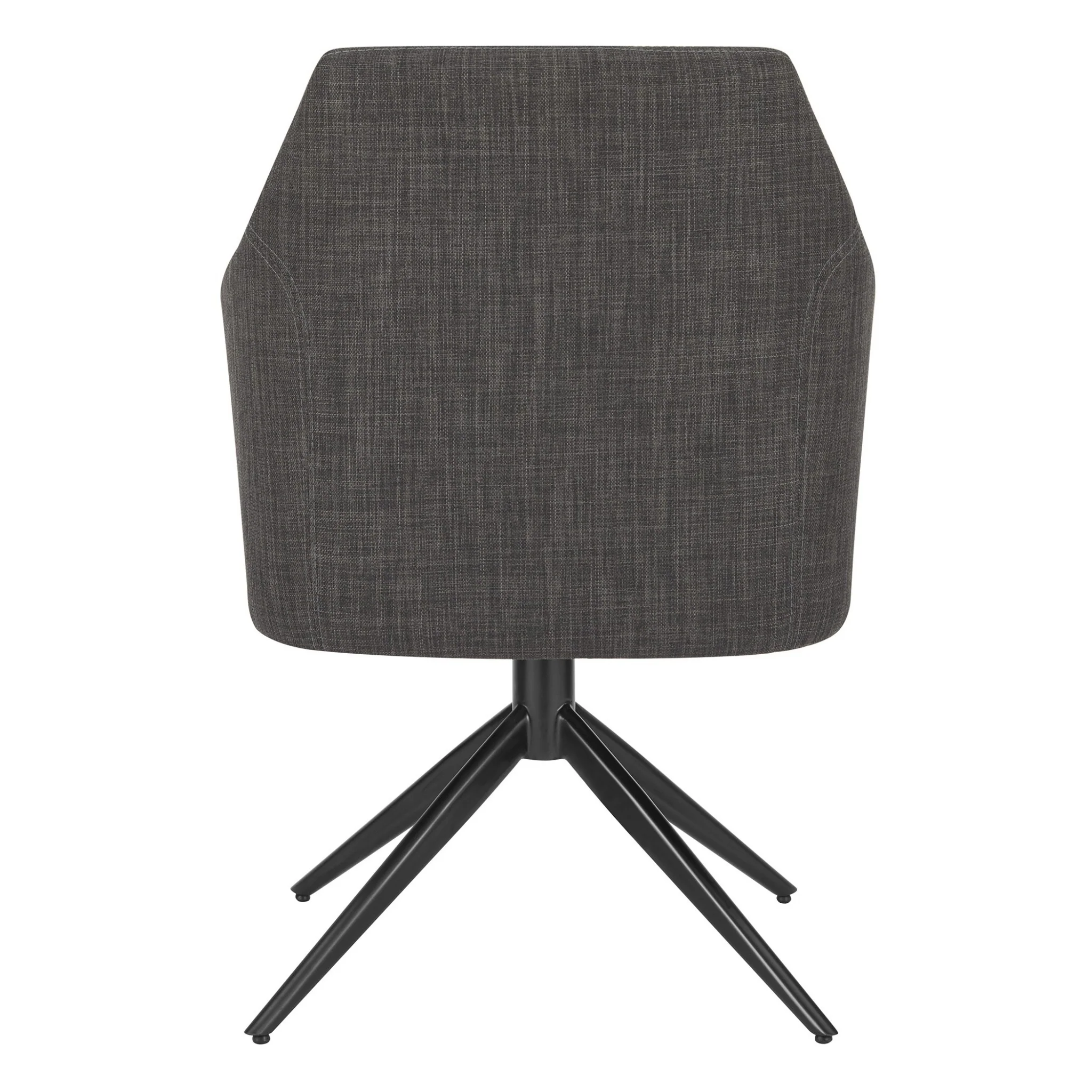 Dark Teal Blue Fabric And Black Swivel Armchair By Homeroots - Image 11