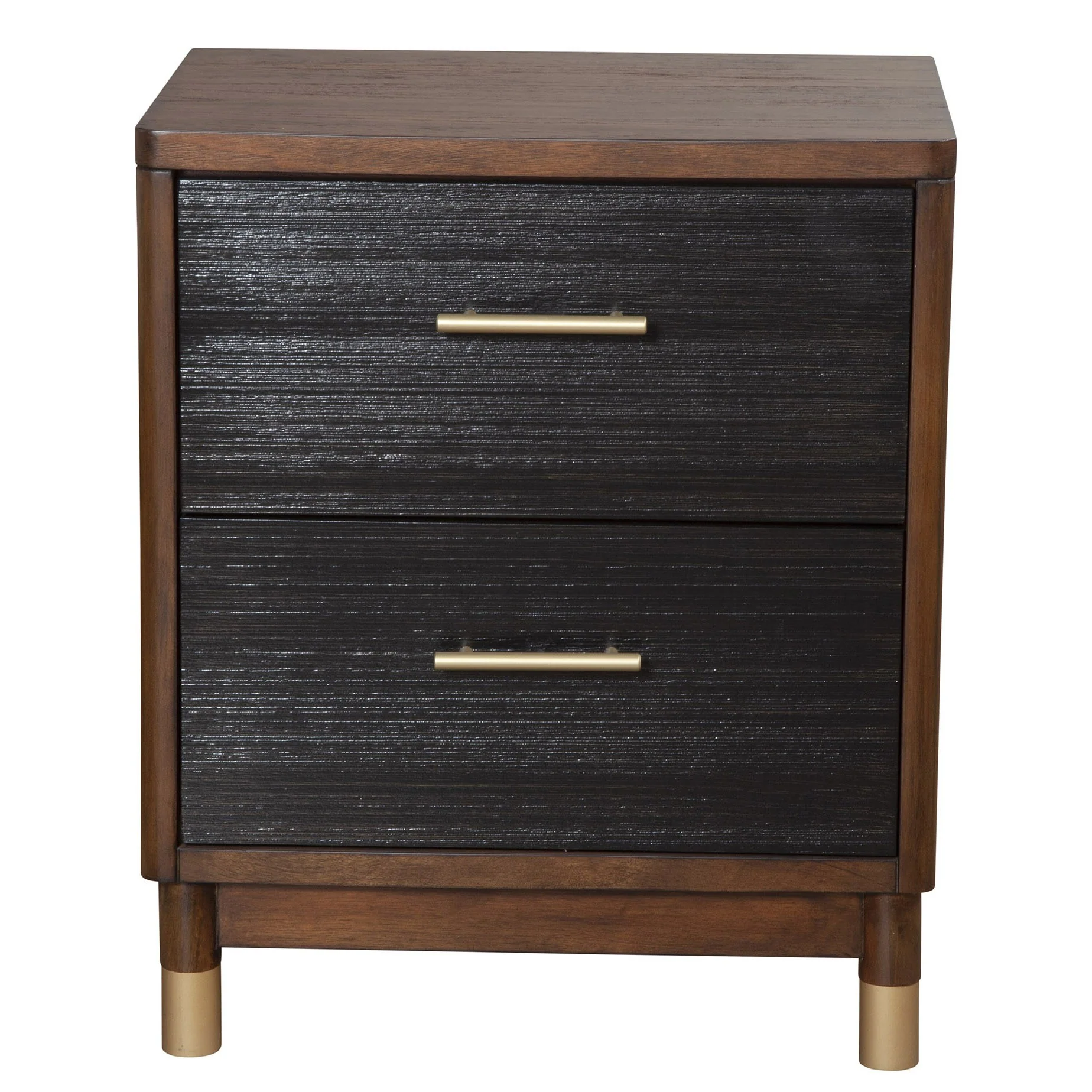 Dark Walnut And Black Mod Drawer Nightstand By Homeroots - Image 3