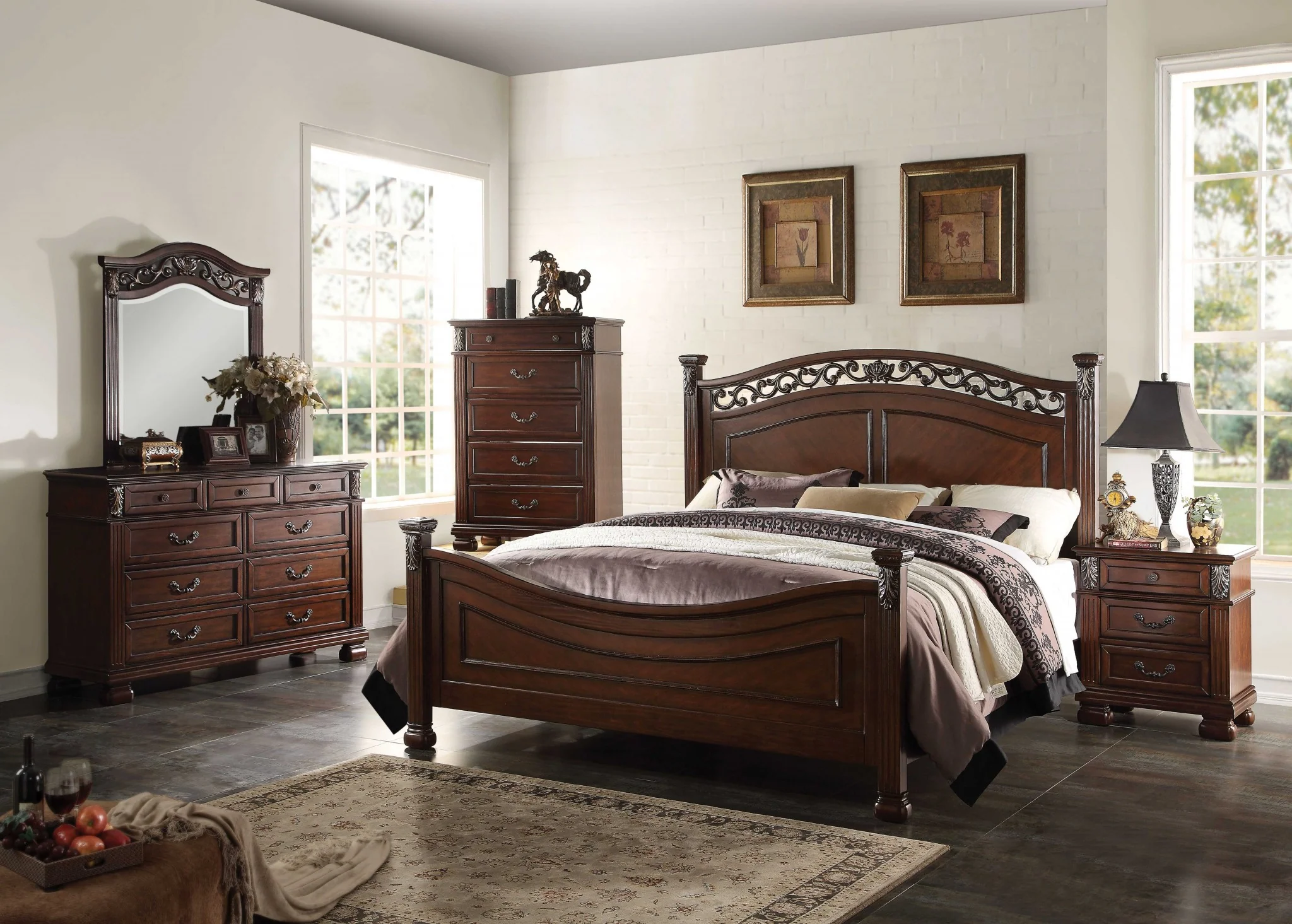Dark Walnut Wood Nightstand By Homeroots - 347052 - Image 2