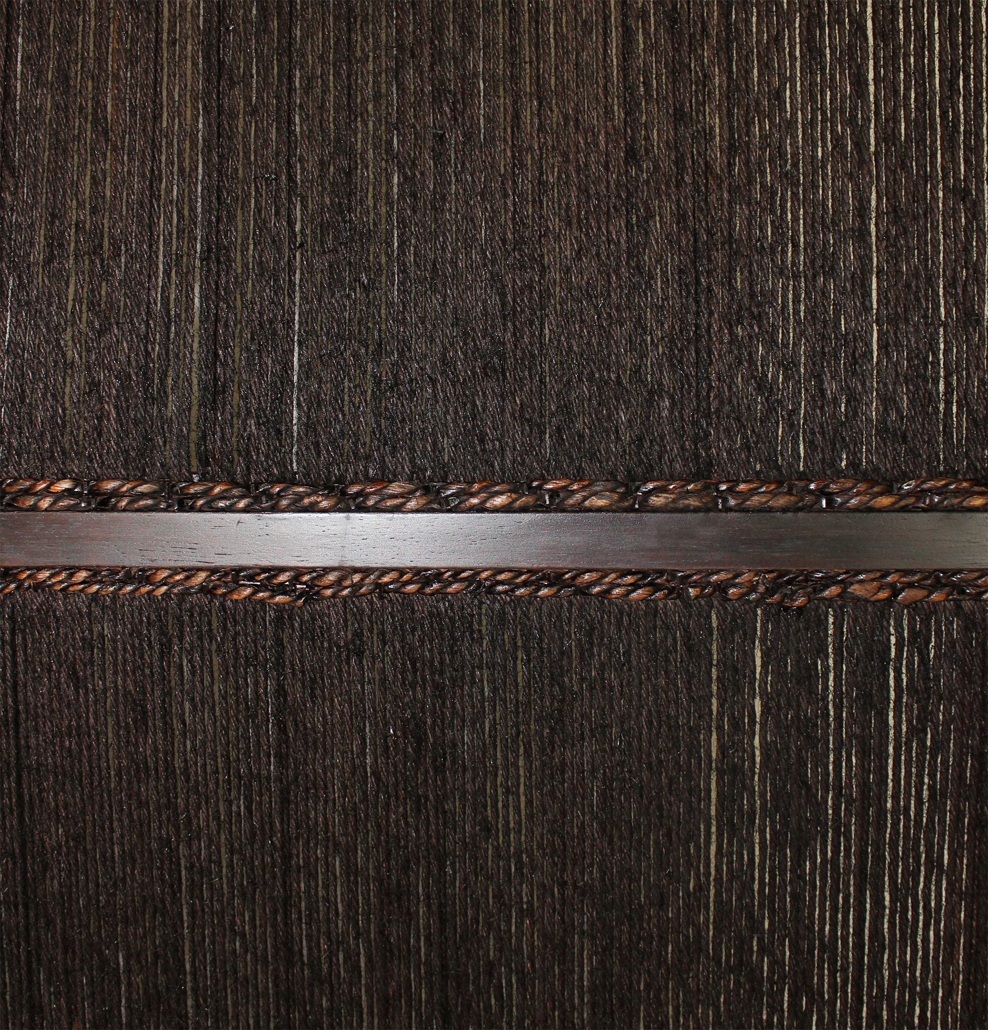 Dark Wood and Water Hyacinth 3 Panel Room Divider Screen By Homeroots - Image 4