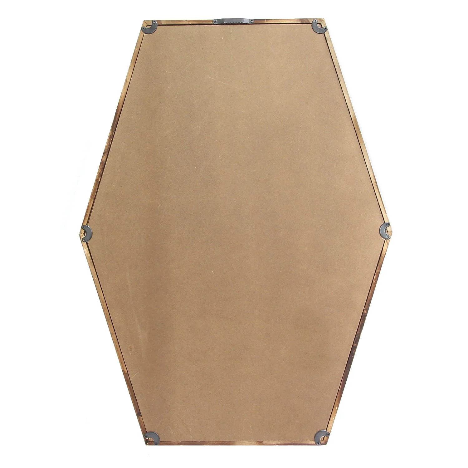 Dark Wood Hexagonal Frame Wall Mirror By Homeroots - Image 3