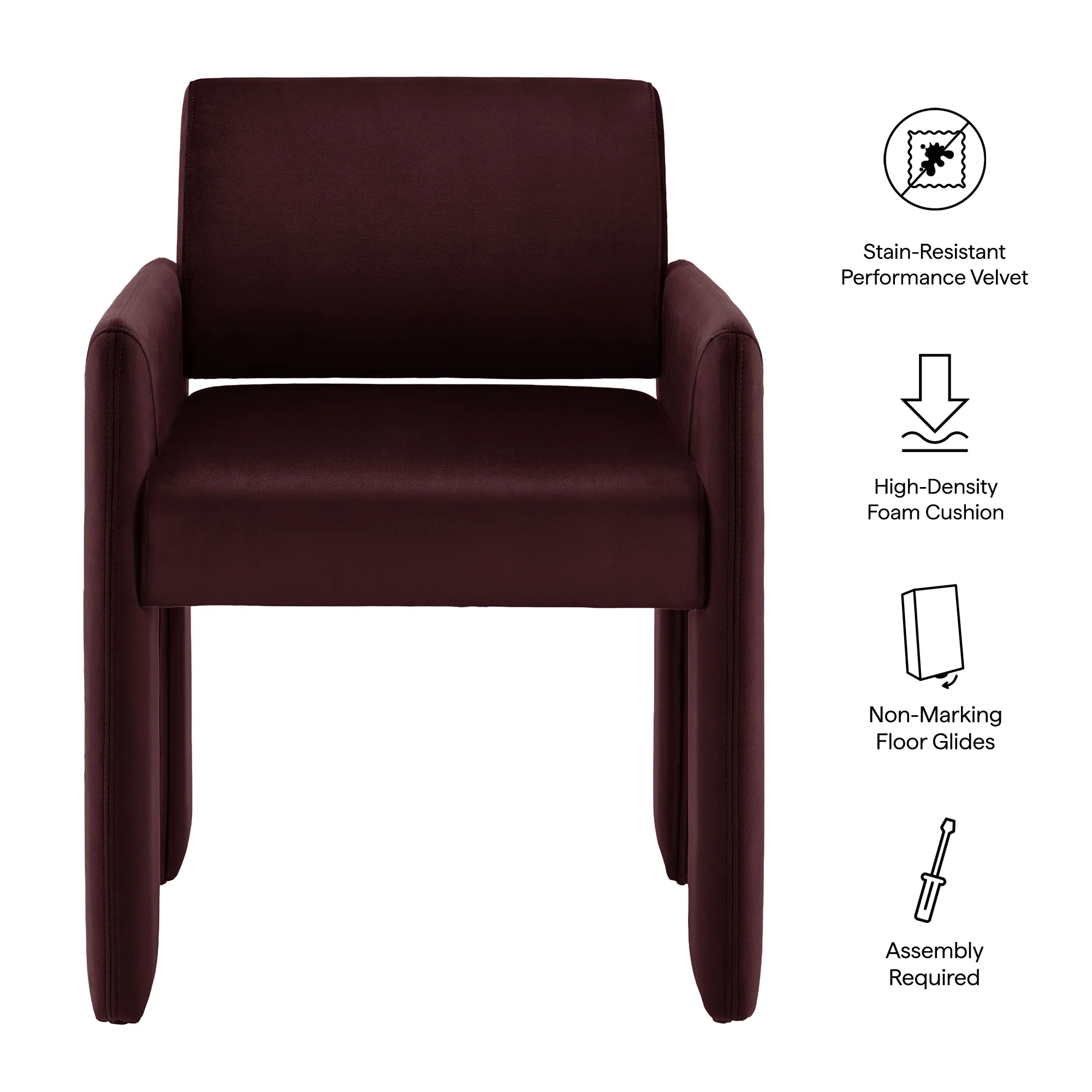 Daven Stain-Resistant Performance Velvet Dining Armchair by Modway - Image 17