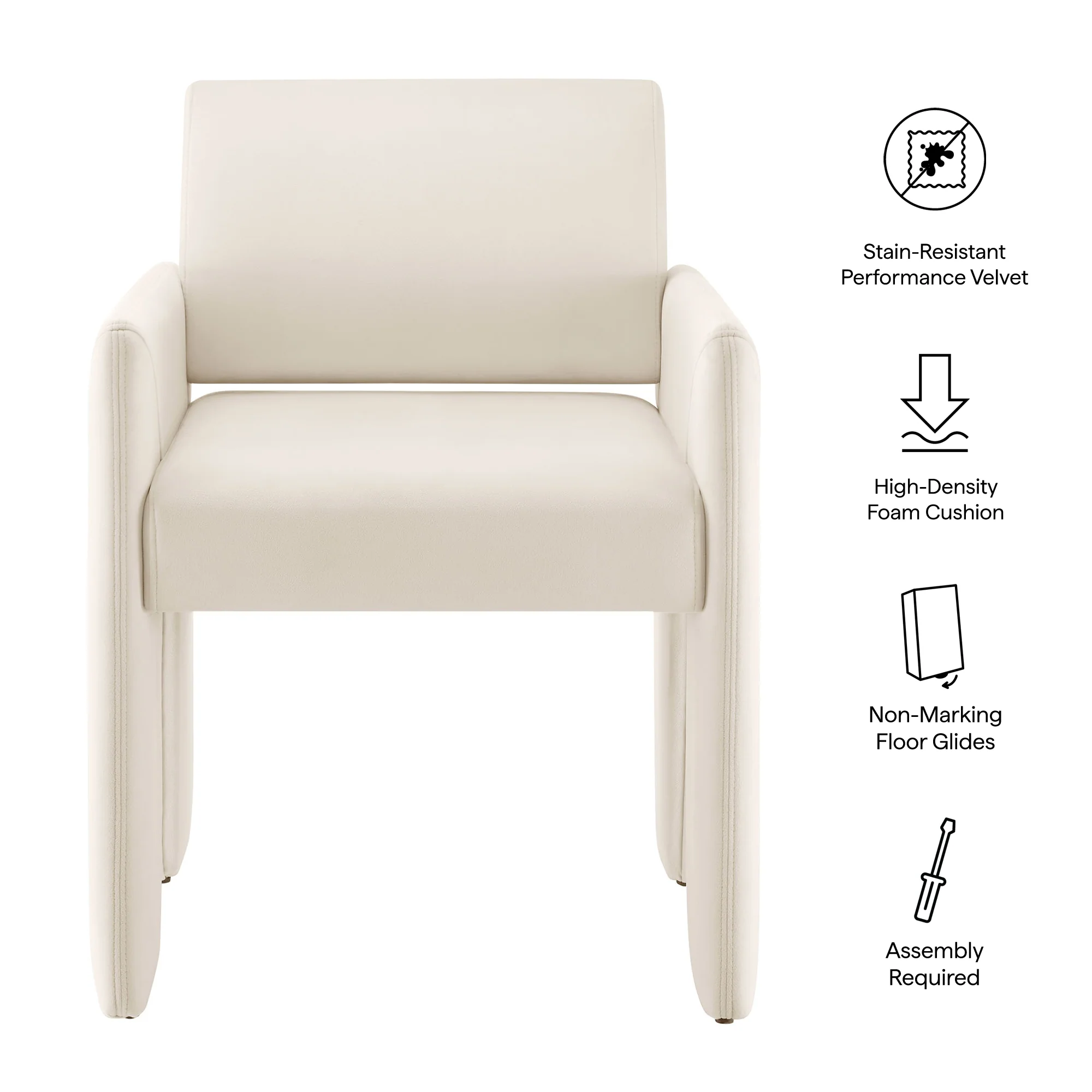 Daven Stain-Resistant Performance Velvet Dining Armchair by Modway - Image 8