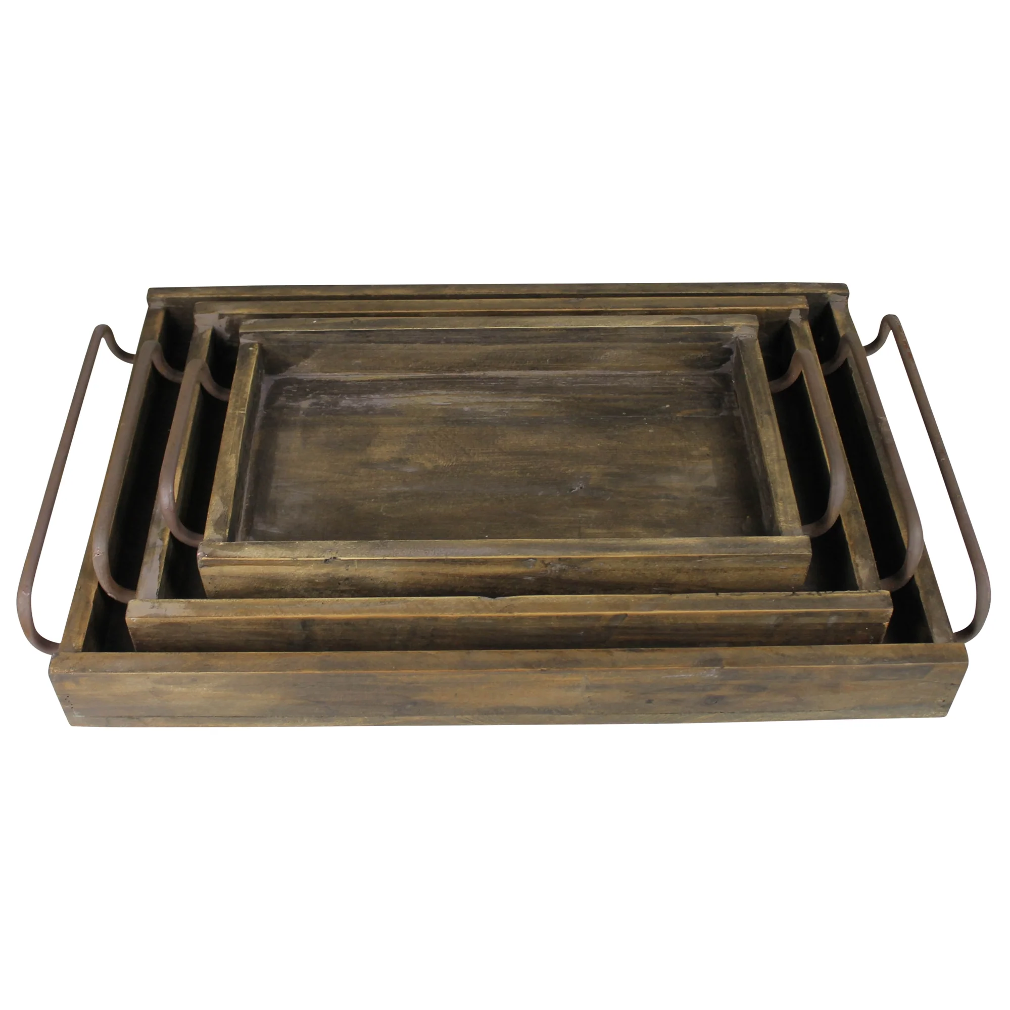 Davis Trays, Wood, Set of 3 By HomArt - Image 3