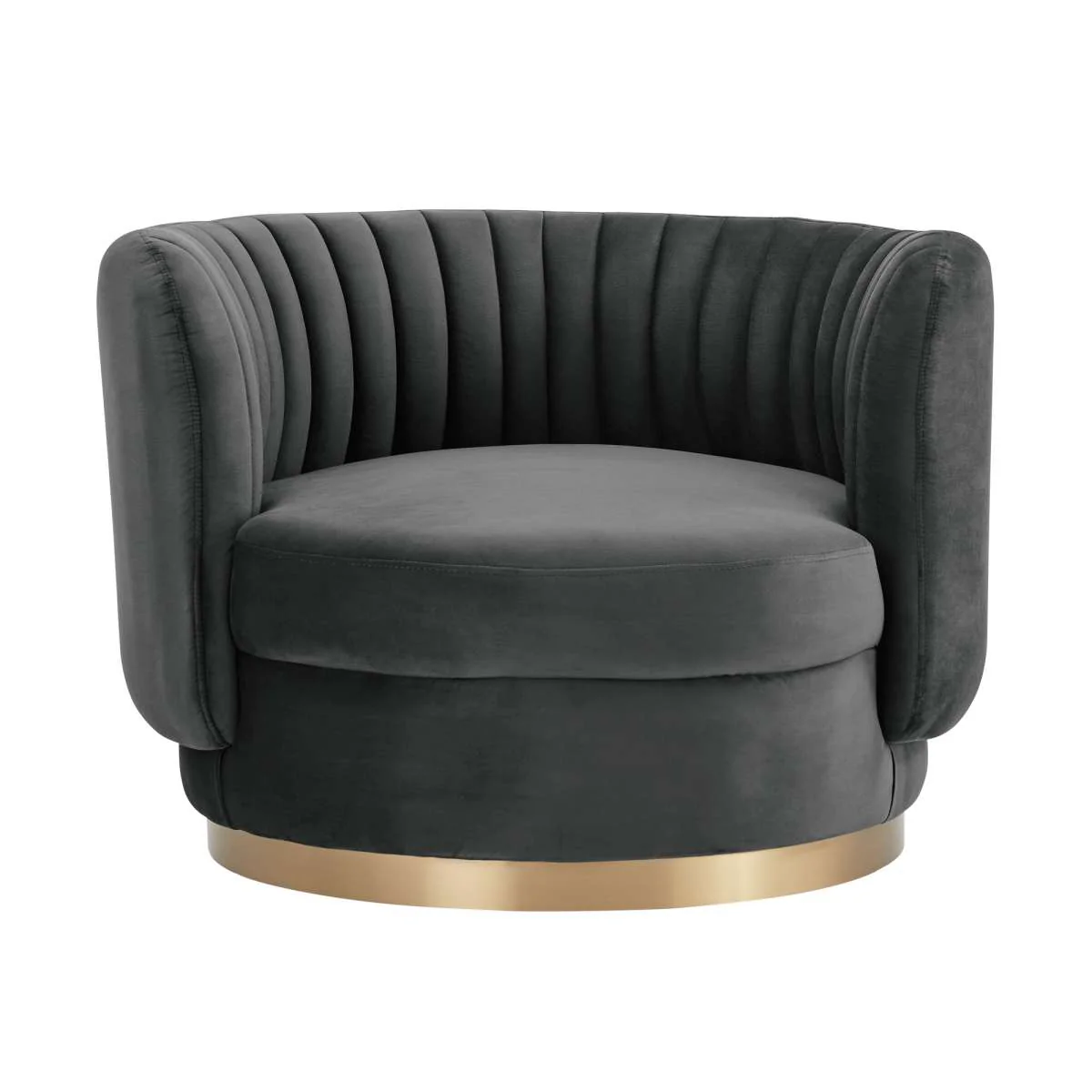 Davy Blush Velvet Swivel Accent Chair with Gold Base By Armen Living - Image 10