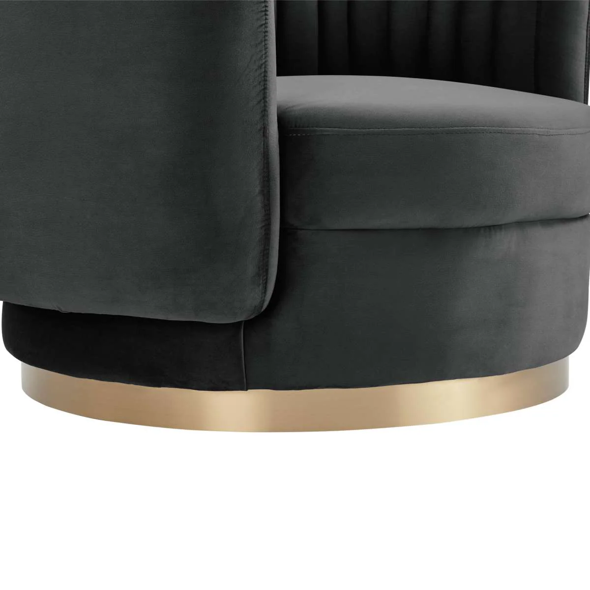 Davy Blush Velvet Swivel Accent Chair with Gold Base By Armen Living - Image 14