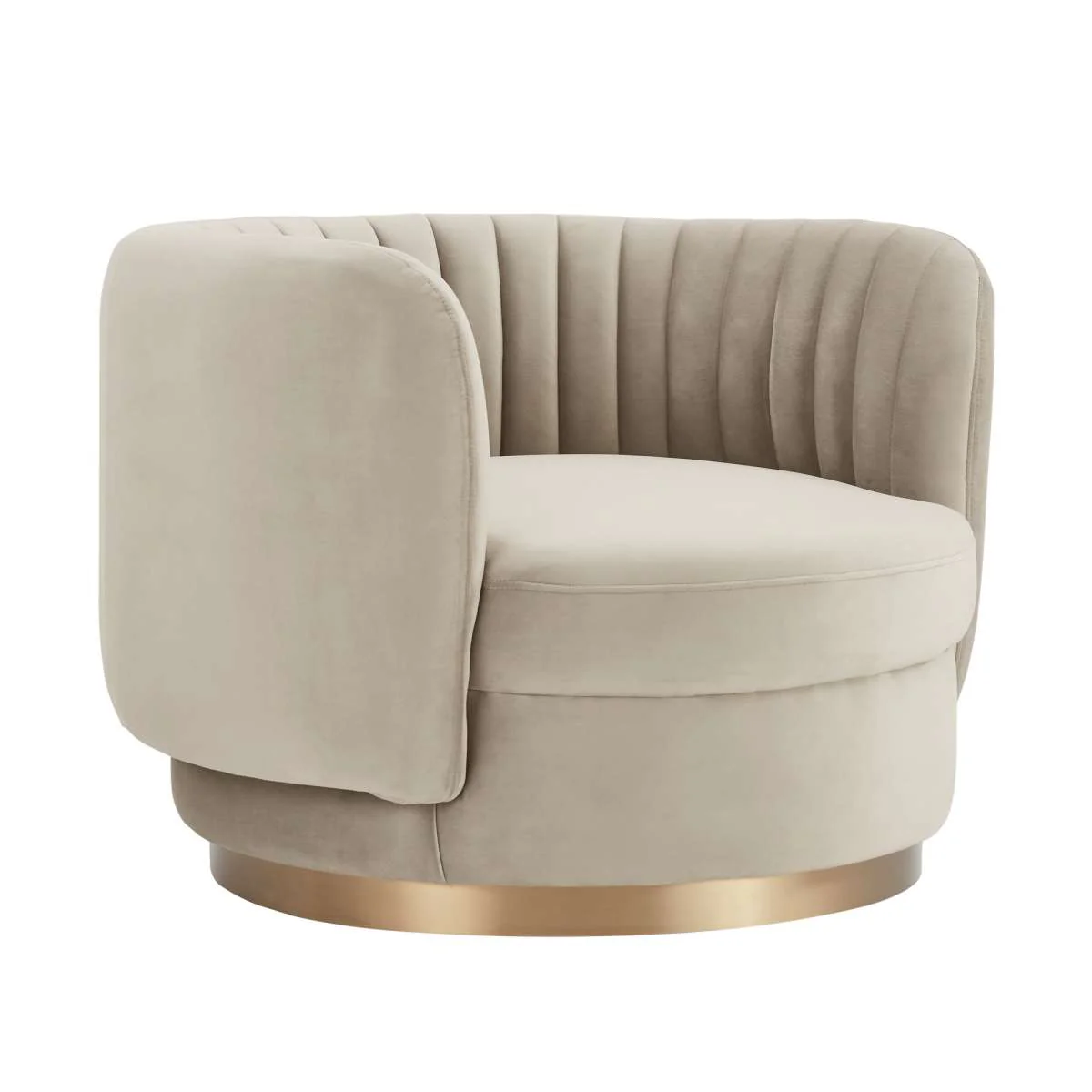Davy Blush Velvet Swivel Accent Chair with Gold Base By Armen Living - Image 15