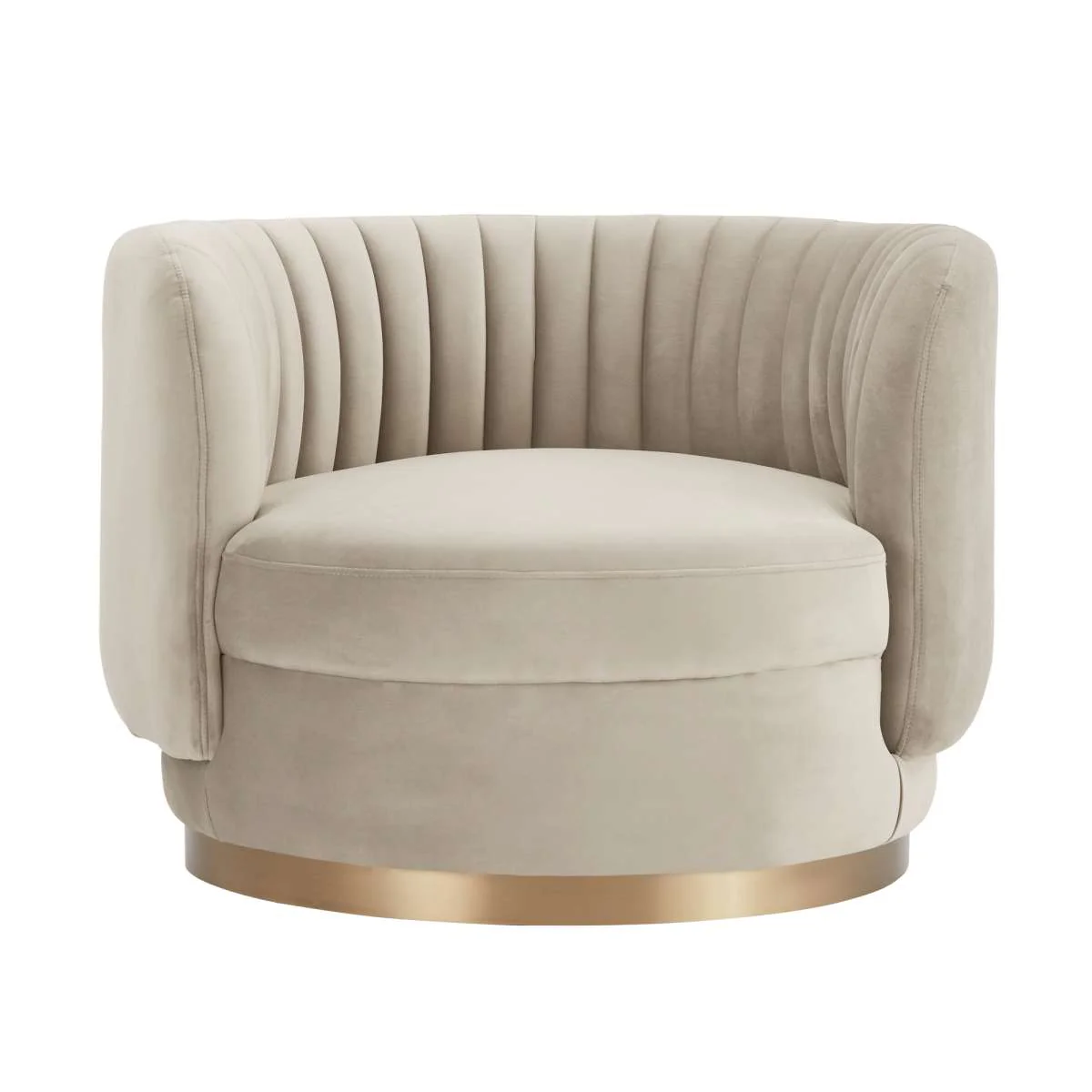 Davy Blush Velvet Swivel Accent Chair with Gold Base By Armen Living - Image 16
