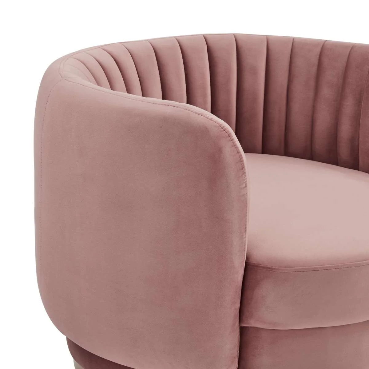 Davy Blush Velvet Swivel Accent Chair with Gold Base By Armen Living - Image 2