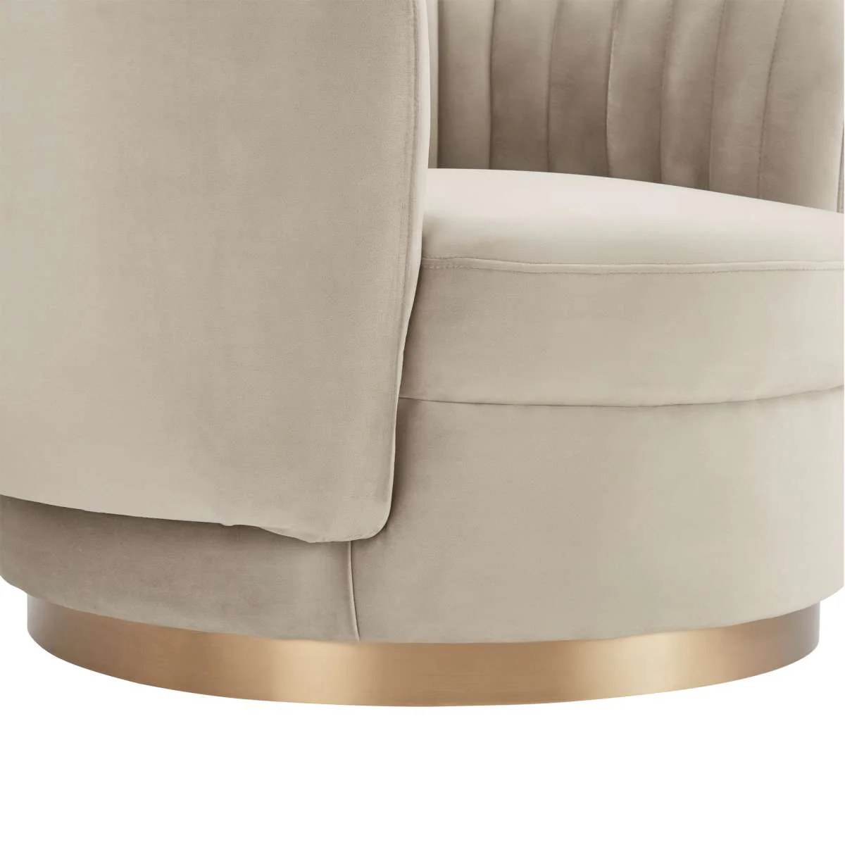 Davy Blush Velvet Swivel Accent Chair with Gold Base By Armen Living - Image 20