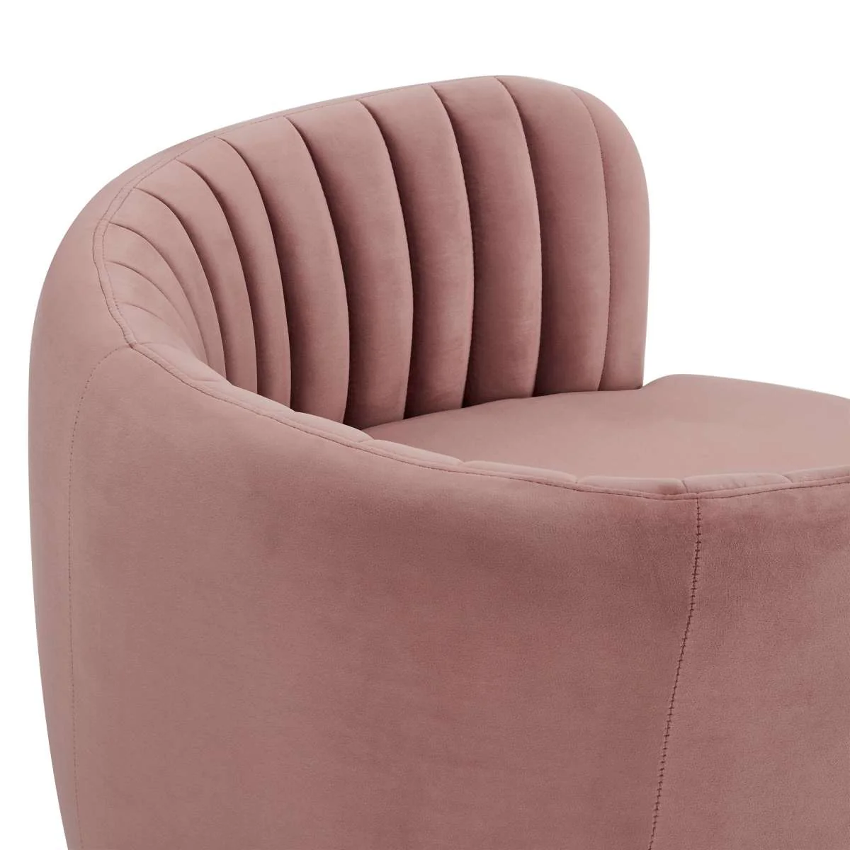 Davy Blush Velvet Swivel Accent Chair with Gold Base By Armen Living - Image 3