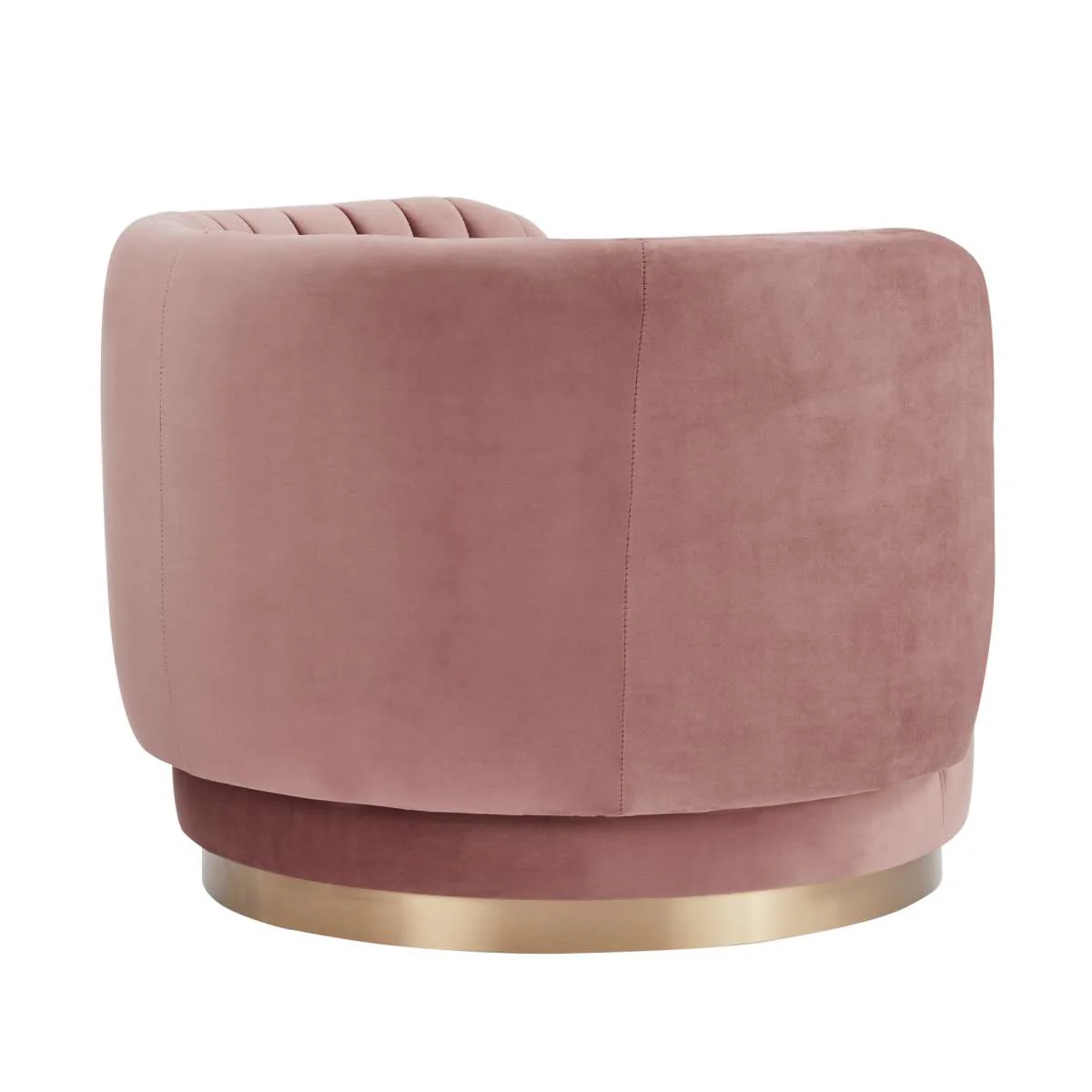 Davy Blush Velvet Swivel Accent Chair with Gold Base By Armen Living - Image 7