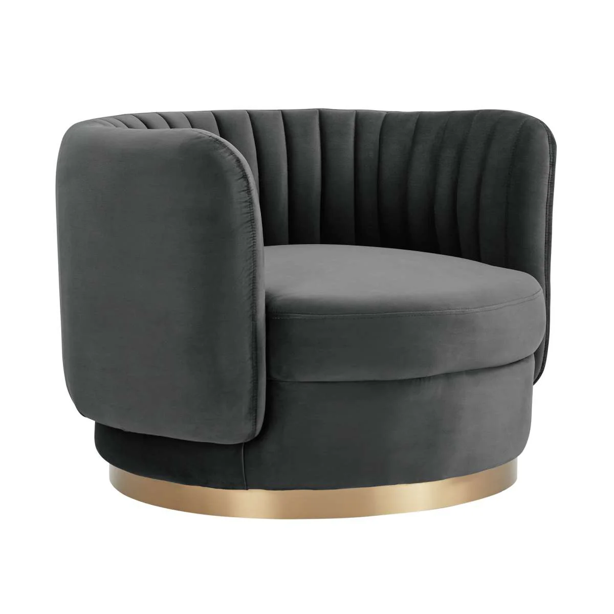 Davy Blush Velvet Swivel Accent Chair with Gold Base By Armen Living - Image 9