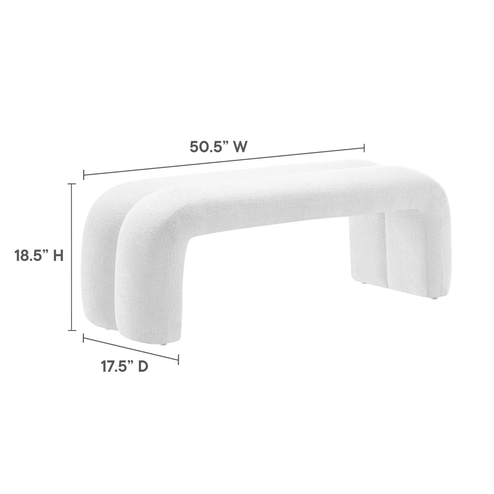 Dax 50.5" Chenille Upholstered Accent Bench By Modway - EEI-6769 - Image 14