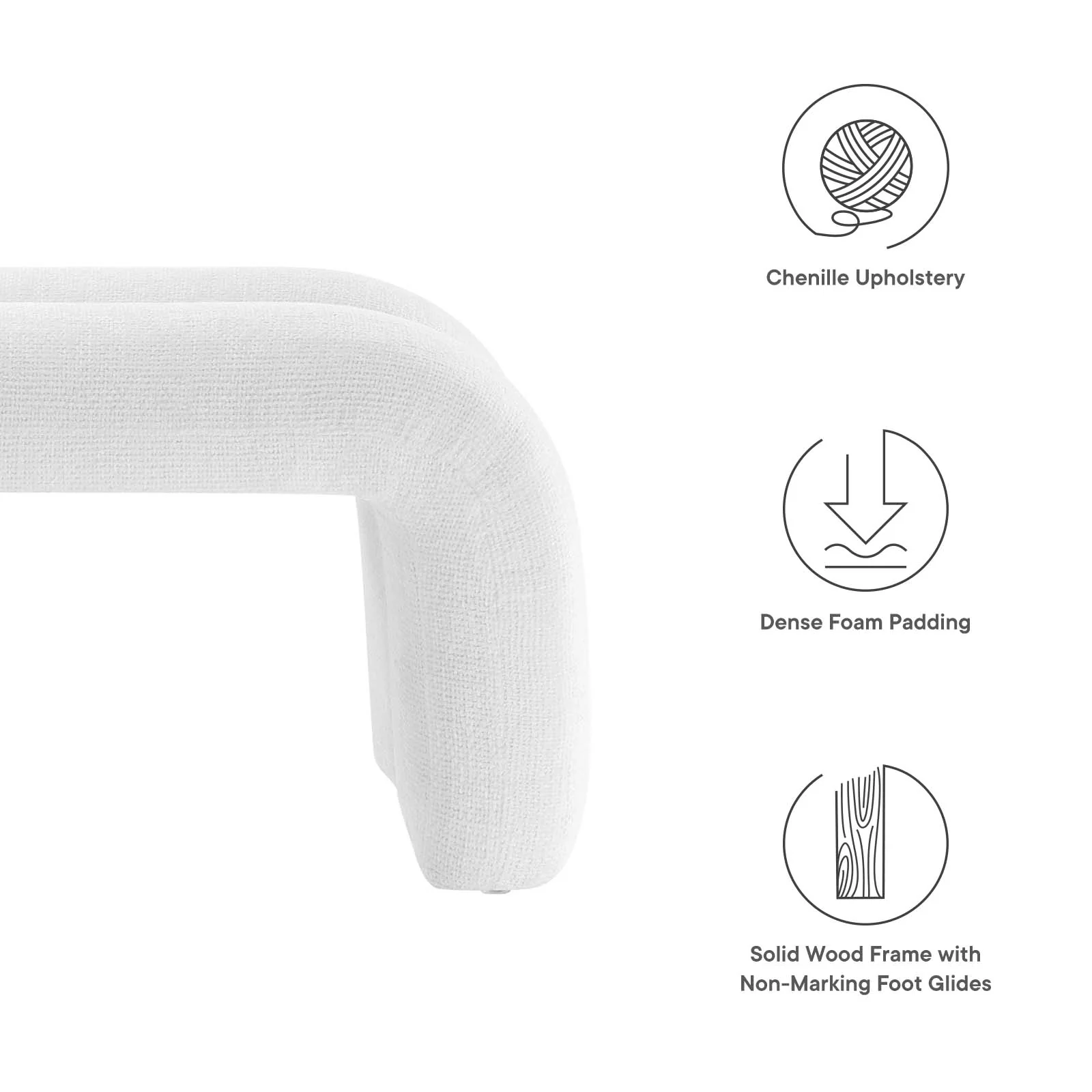 Dax 50.5" Chenille Upholstered Accent Bench By Modway - EEI-6769 - Image 15