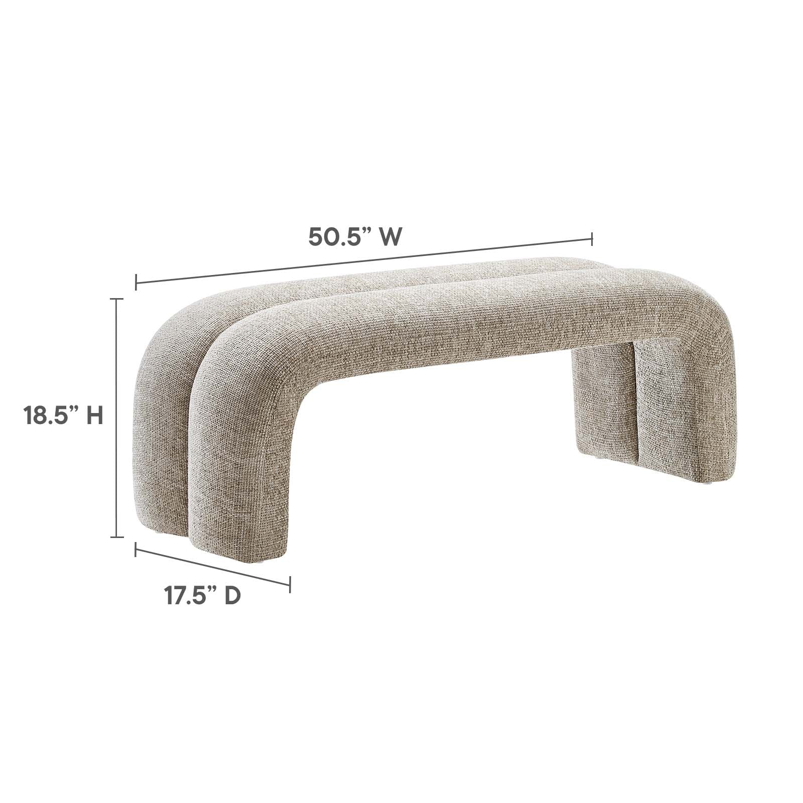 Dax 50.5" Chenille Upholstered Accent Bench By Modway - EEI-6769 - Image 22