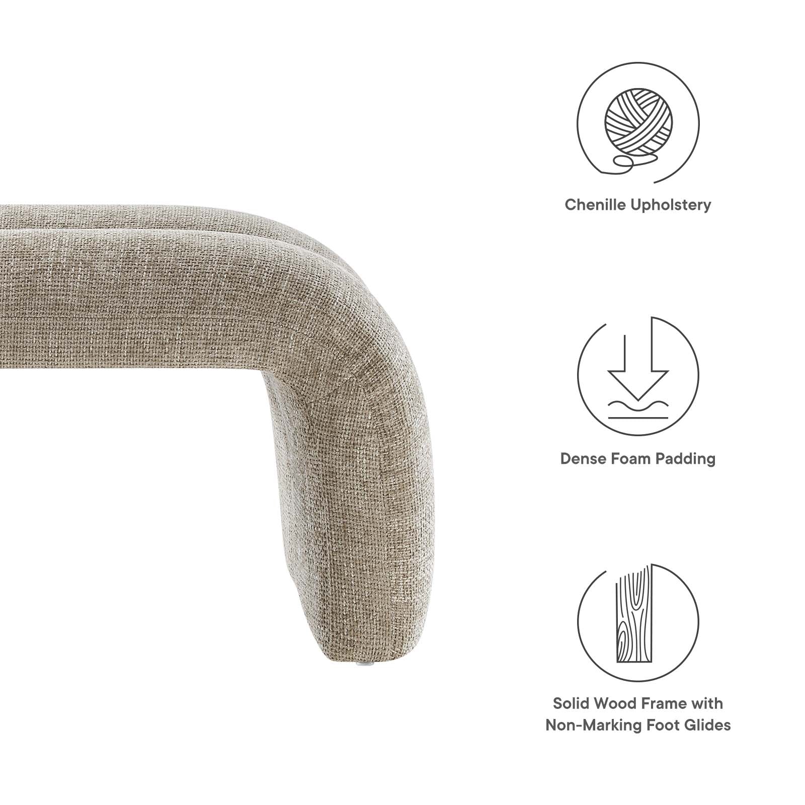 Dax 50.5" Chenille Upholstered Accent Bench By Modway - EEI-6769 - Image 23