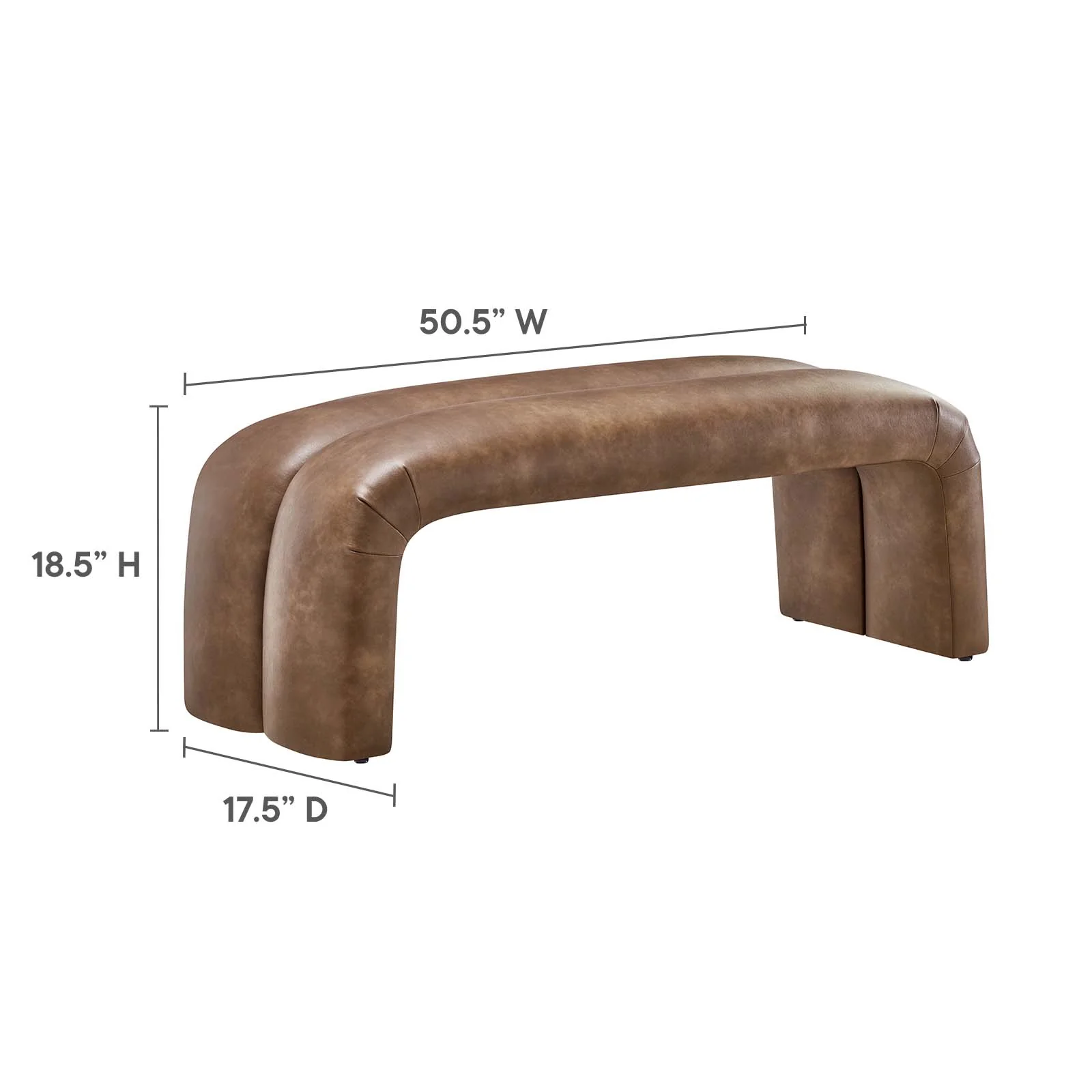 Dax 50.5" Vegan Leather Upholstered Accent Bench By Modway - EEI-6770 - Image 6