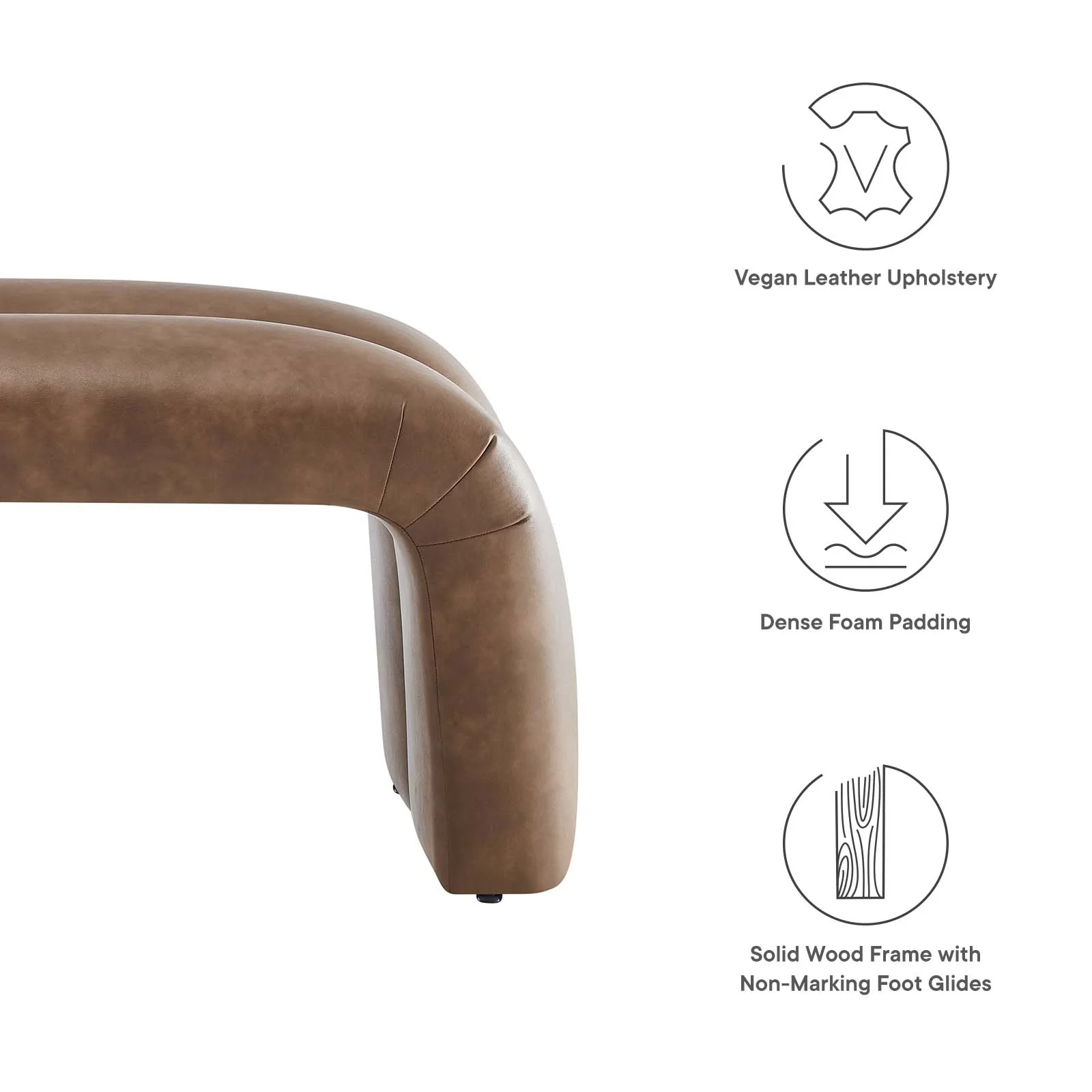 Dax 50.5" Vegan Leather Upholstered Accent Bench By Modway - EEI-6770 - Image 7