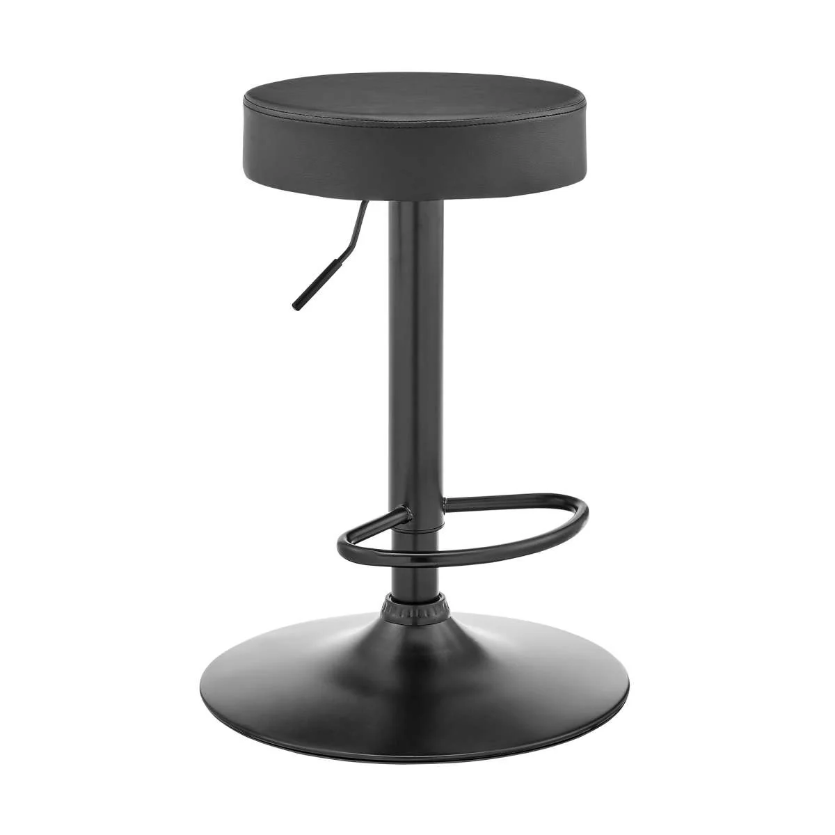 Dax Backless Dark Gray Faux Leather Adjustable Height Bar Stool By Armen Living - Image 2