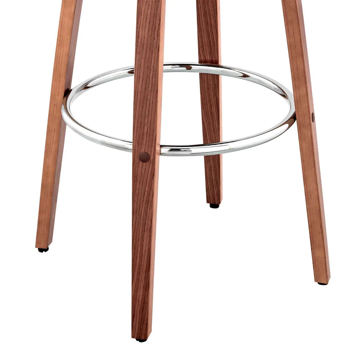 Daxton 30" Cream Faux Leather and Walnut Wood Bar Stool By Armen Living - Image 7