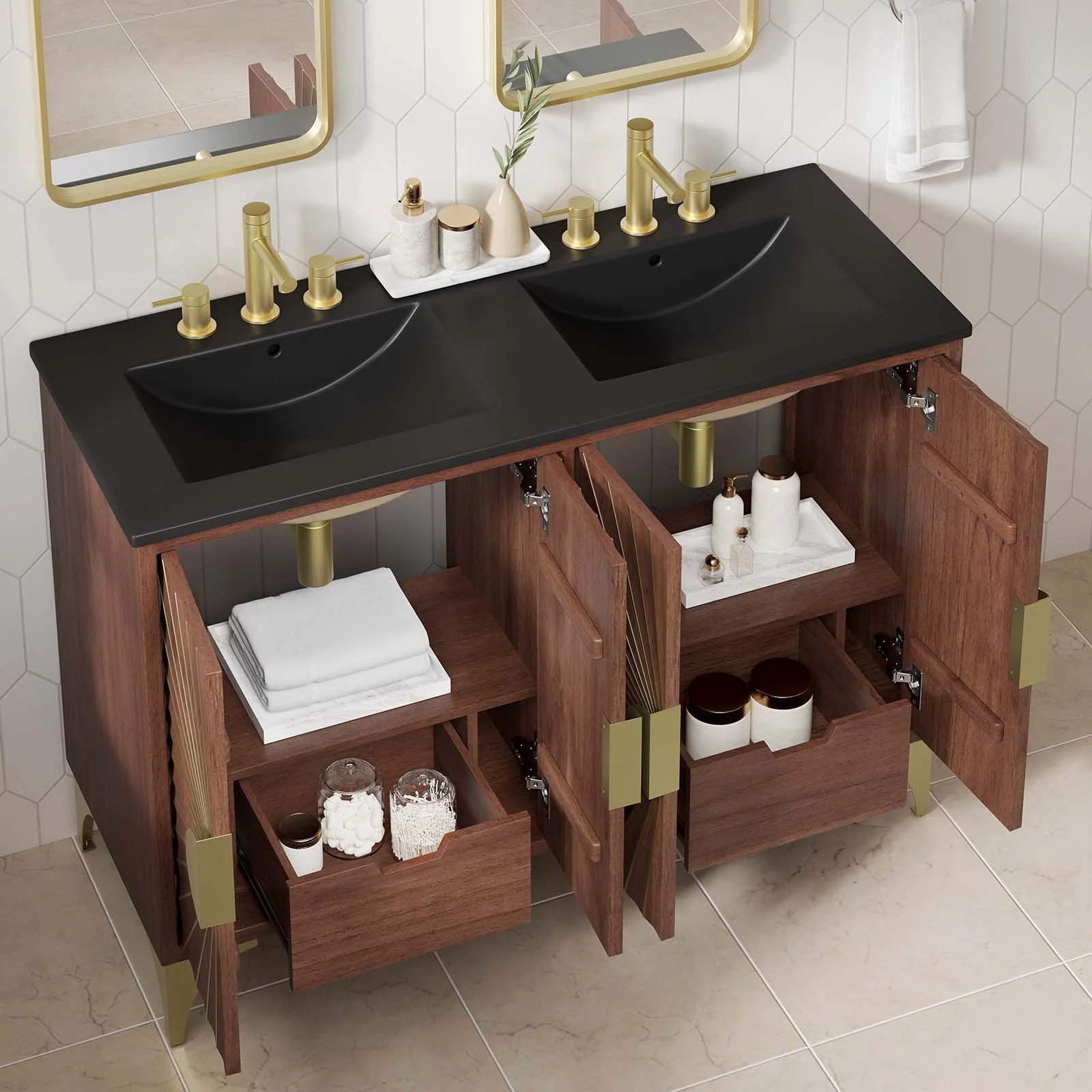 Daylight 48" Double Sink Bathroom Vanity By Modway - EEI-6308 - Image 4
