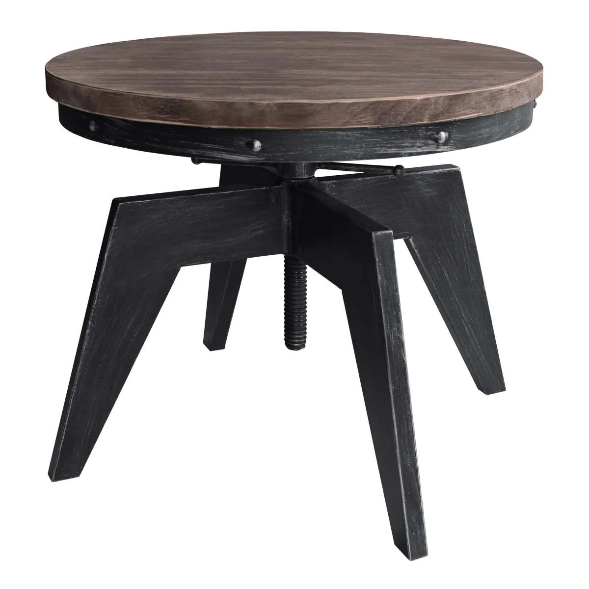 Dayton Industrial Coffee Table in Industrial Gray and Pine Wood Top By Armen Living - Image 2