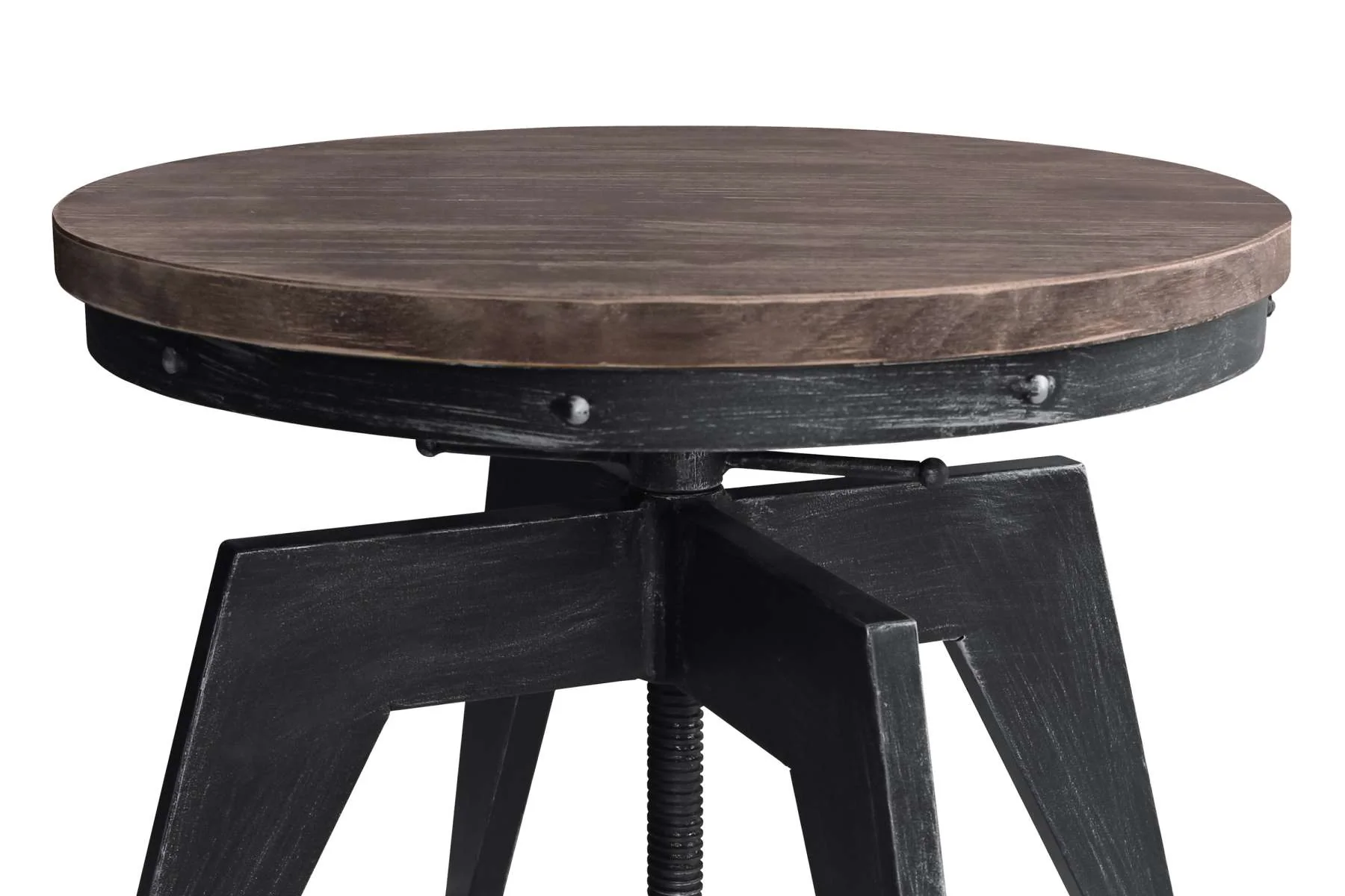 Dayton Industrial Coffee Table in Industrial Gray and Pine Wood Top By Armen Living - Image 3