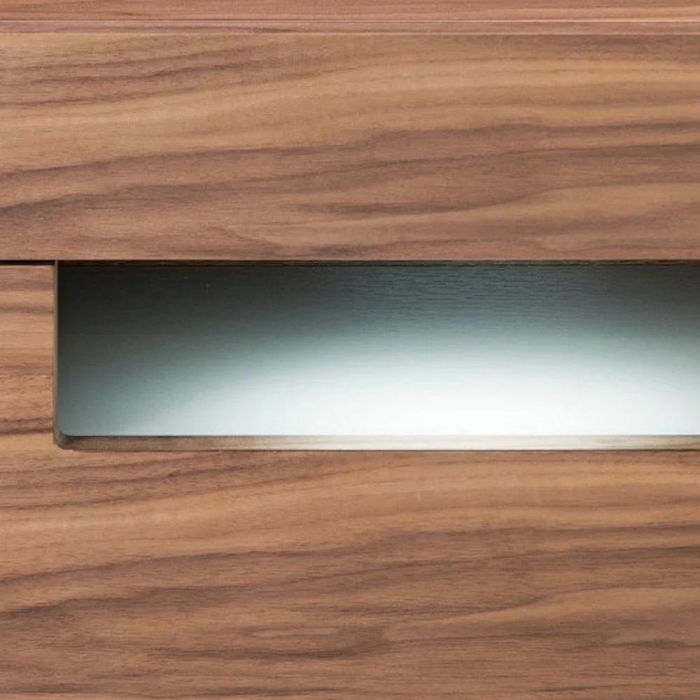 Dazzling Contemporary Led Walnut Nightstand With Two Drawers By Homeroots - Image 6