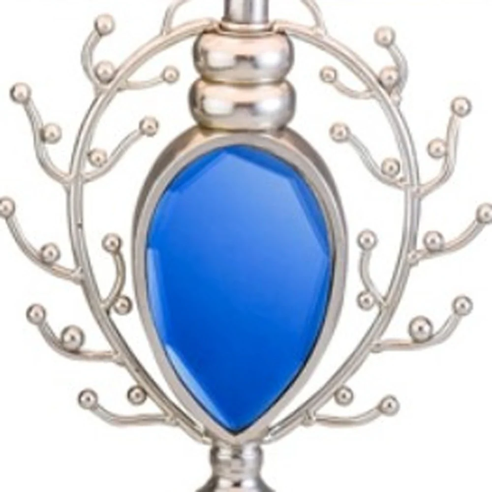 Dazzling Faux Turquoise Pendent Silver Table Lamp By Homeroots - Image 3